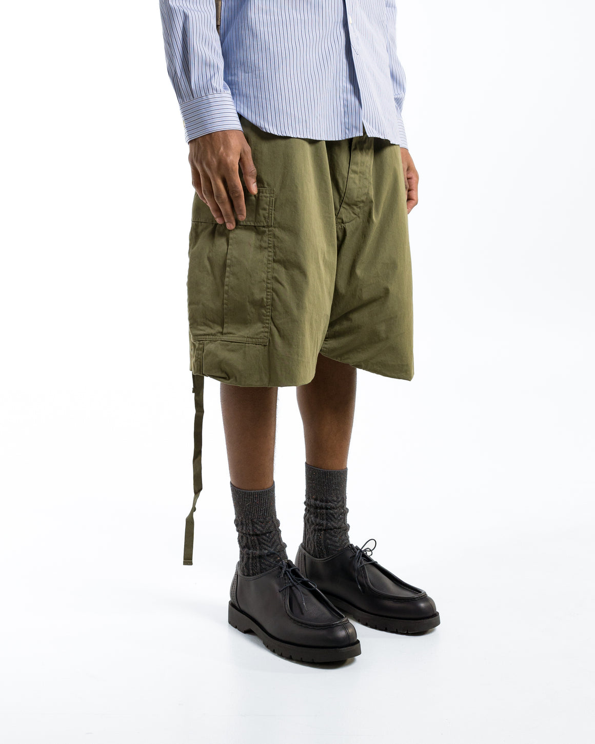 Junya Watanabe MAN - Cotton Nylon Shorts x Needles - Khaki - UP THERE