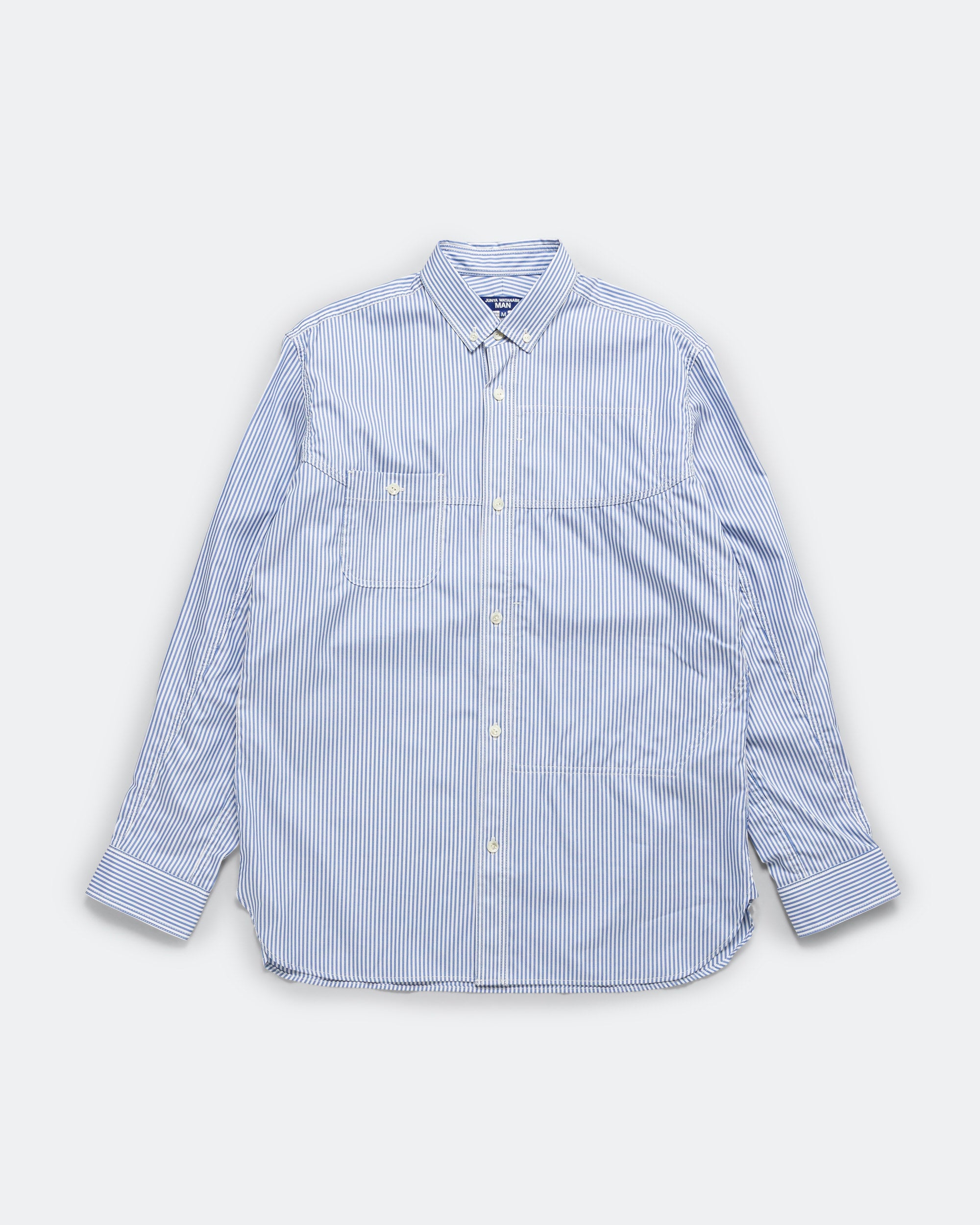 Junya Watanabe MAN - Cotton Stripe Shirt - Blue/White | UP THERE