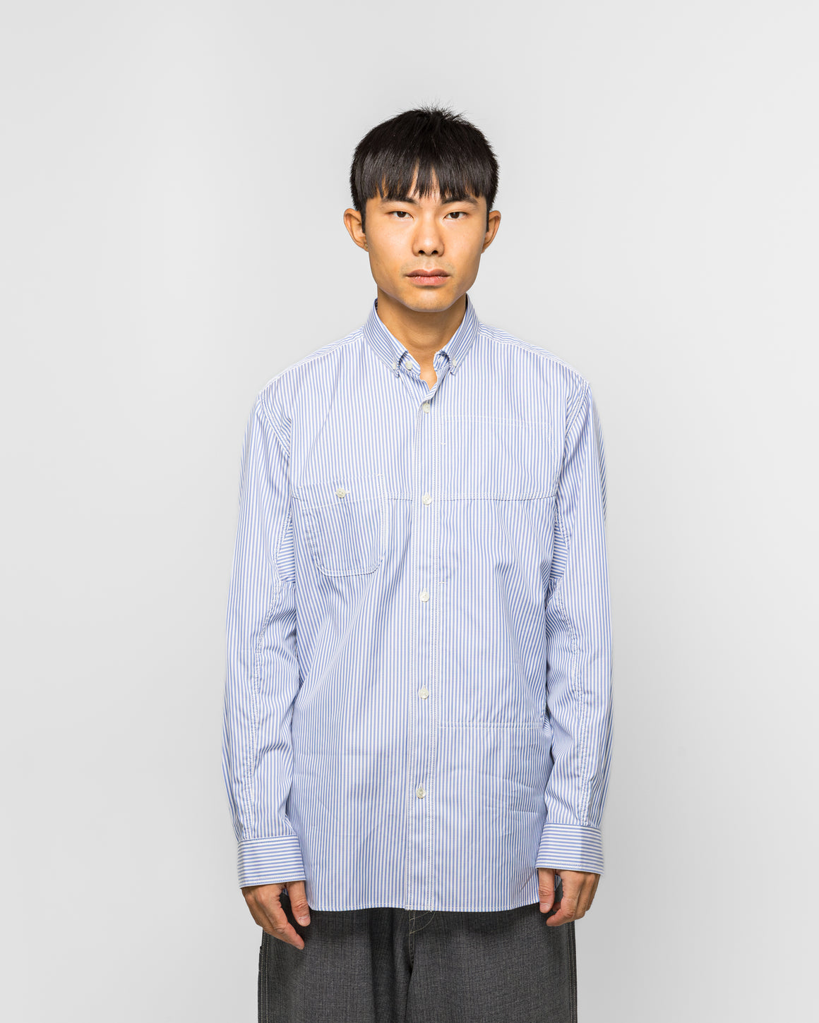 Junya Watanabe MAN - Cotton Stripe Shirt - Blue/White - UP THERE