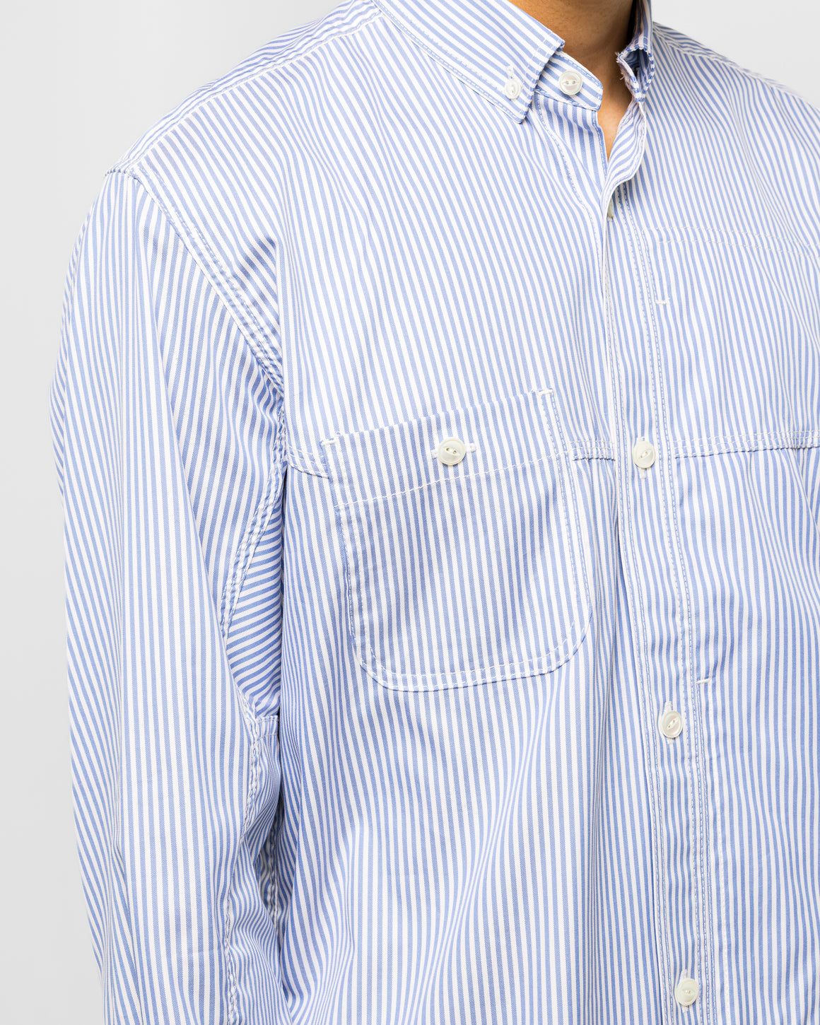 Junya Watanabe MAN - Cotton Stripe Shirt - Blue/White - UP THERE