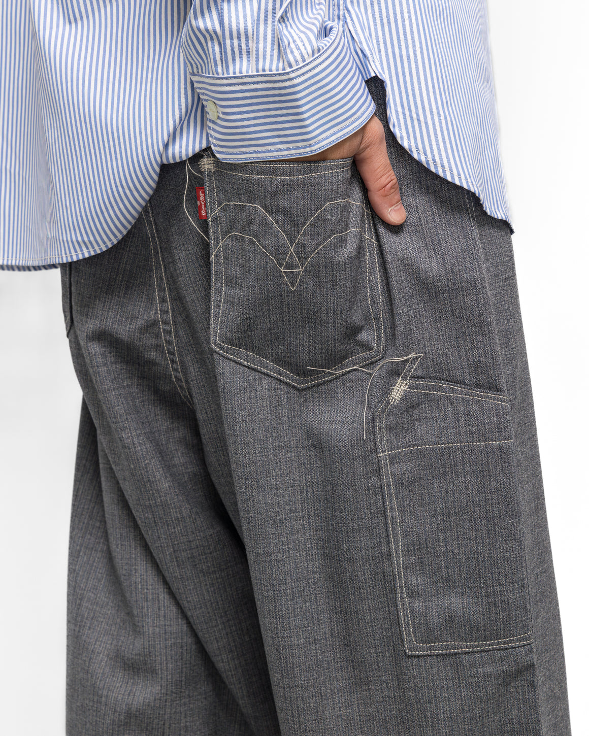 Junya Watanabe MAN - Hemp Canvas Print Trousers x Levi's - Indigo - UP THERE