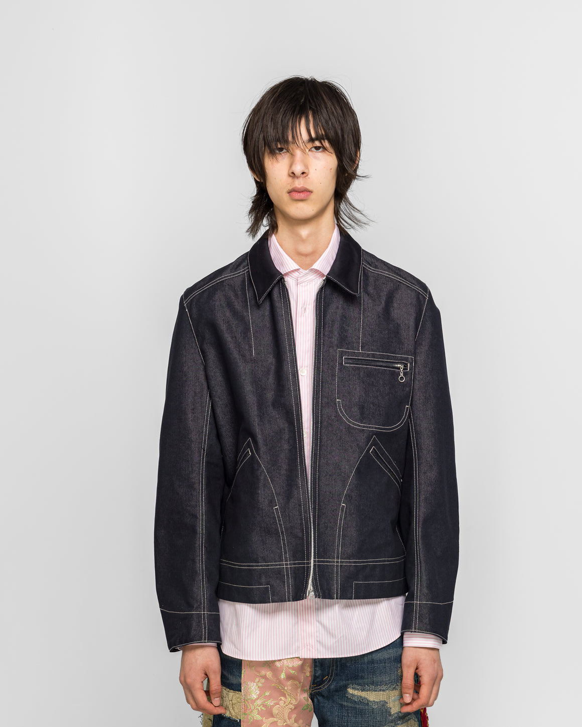 Junya Watanabe MAN - Cotton Polyester Reactive-Dyed Denim Jacket - Indigo - UP THERE
