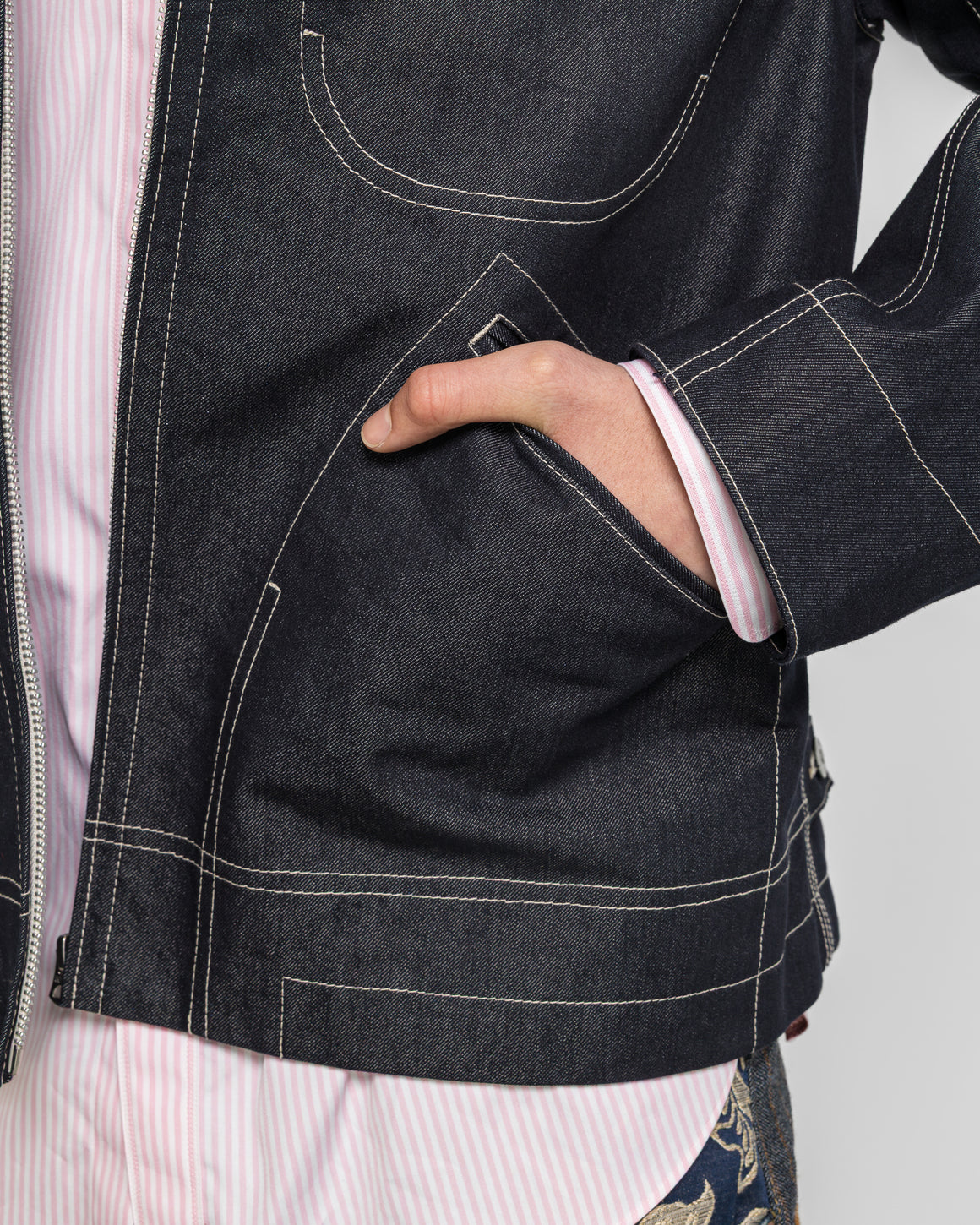 Junya Watanabe MAN - Cotton Polyester Reactive-Dyed Denim Jacket - Indigo - UP THERE