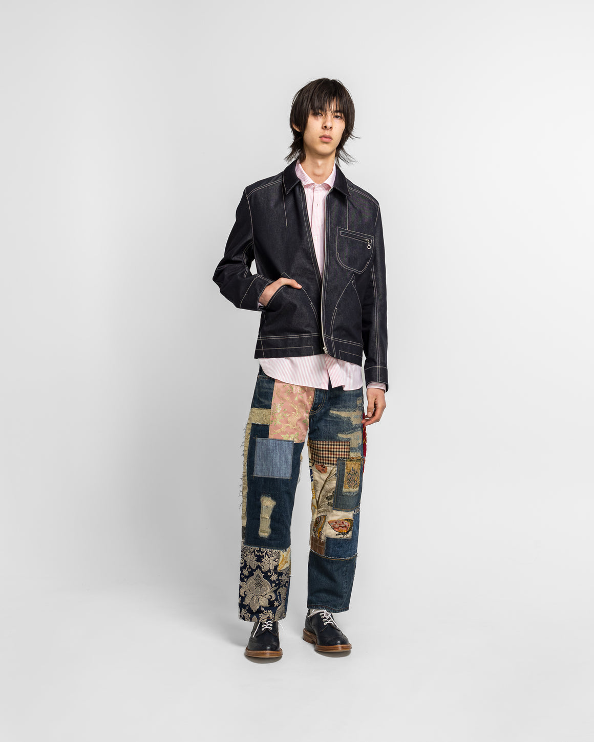 Junya Watanabe MAN - Cotton Polyester Reactive-Dyed Denim Jacket - Indigo - UP THERE