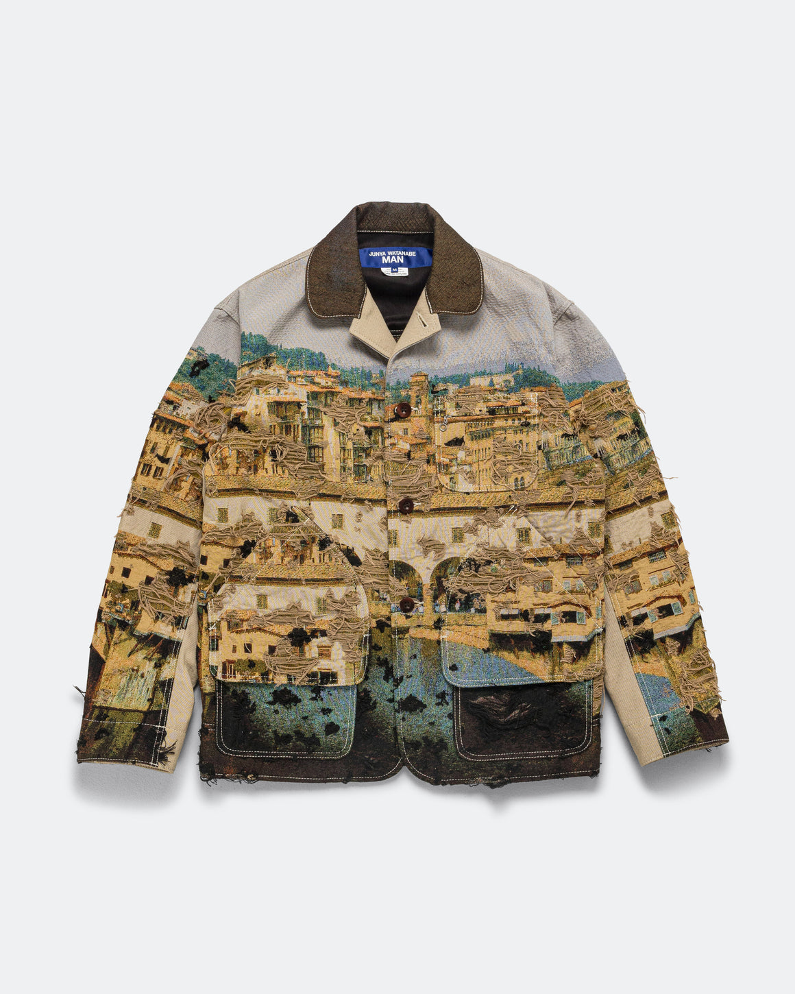 Junya Watanabe MAN - Gobelin Weave Button Up Blouson - Beige/Light Blue - UP THERE