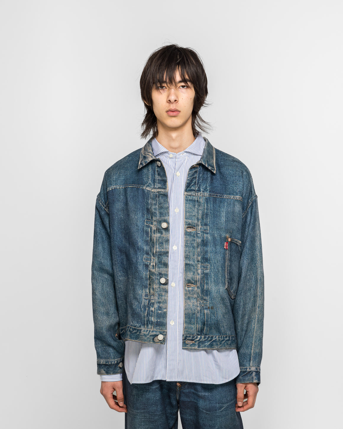 Junya Watanabe MAN - Linen Oxford Printed Jacket x Levi's - Indigo - UP THERE