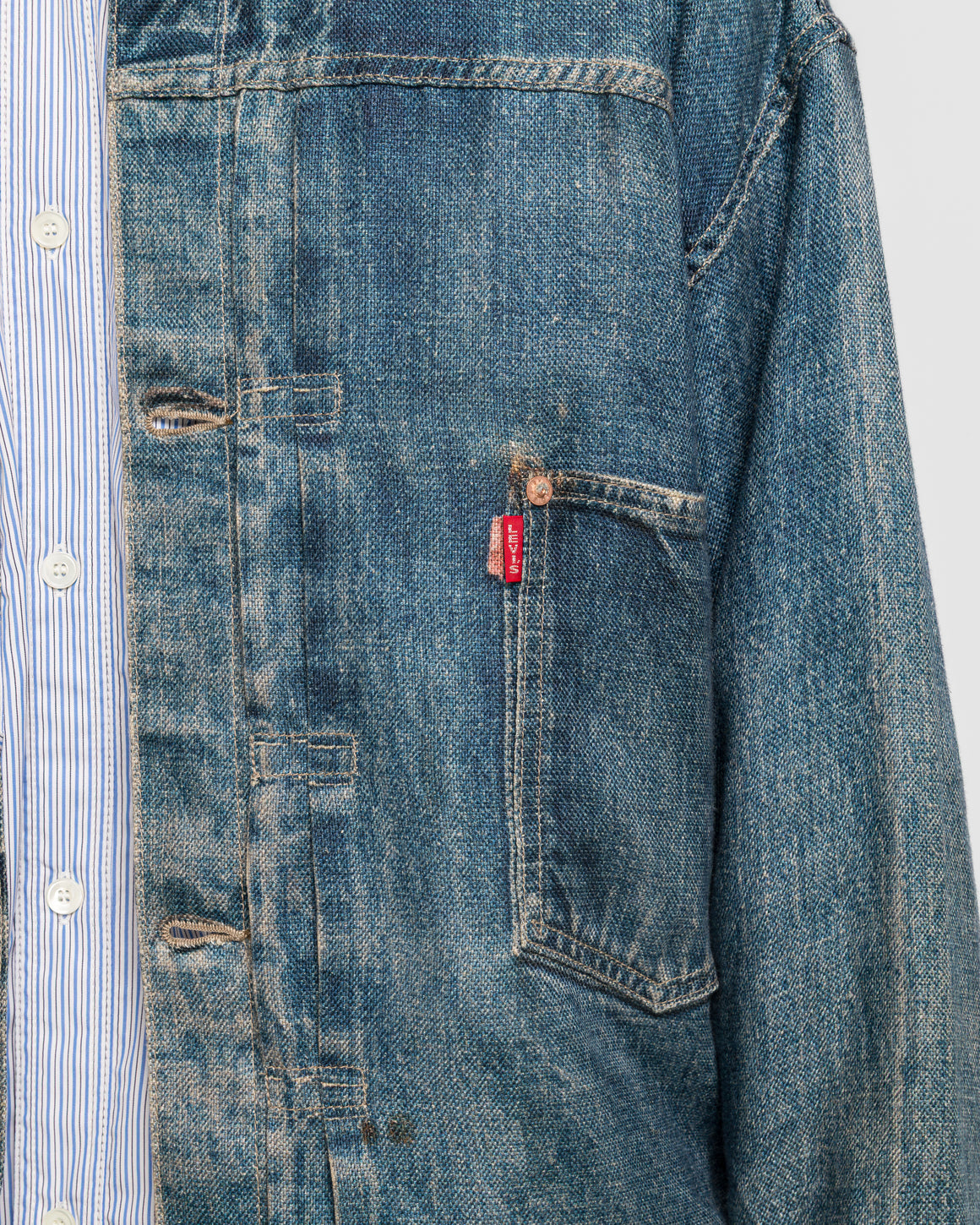 Junya Watanabe MAN - Linen Oxford Printed Jacket x Levi's - Indigo - UP THERE