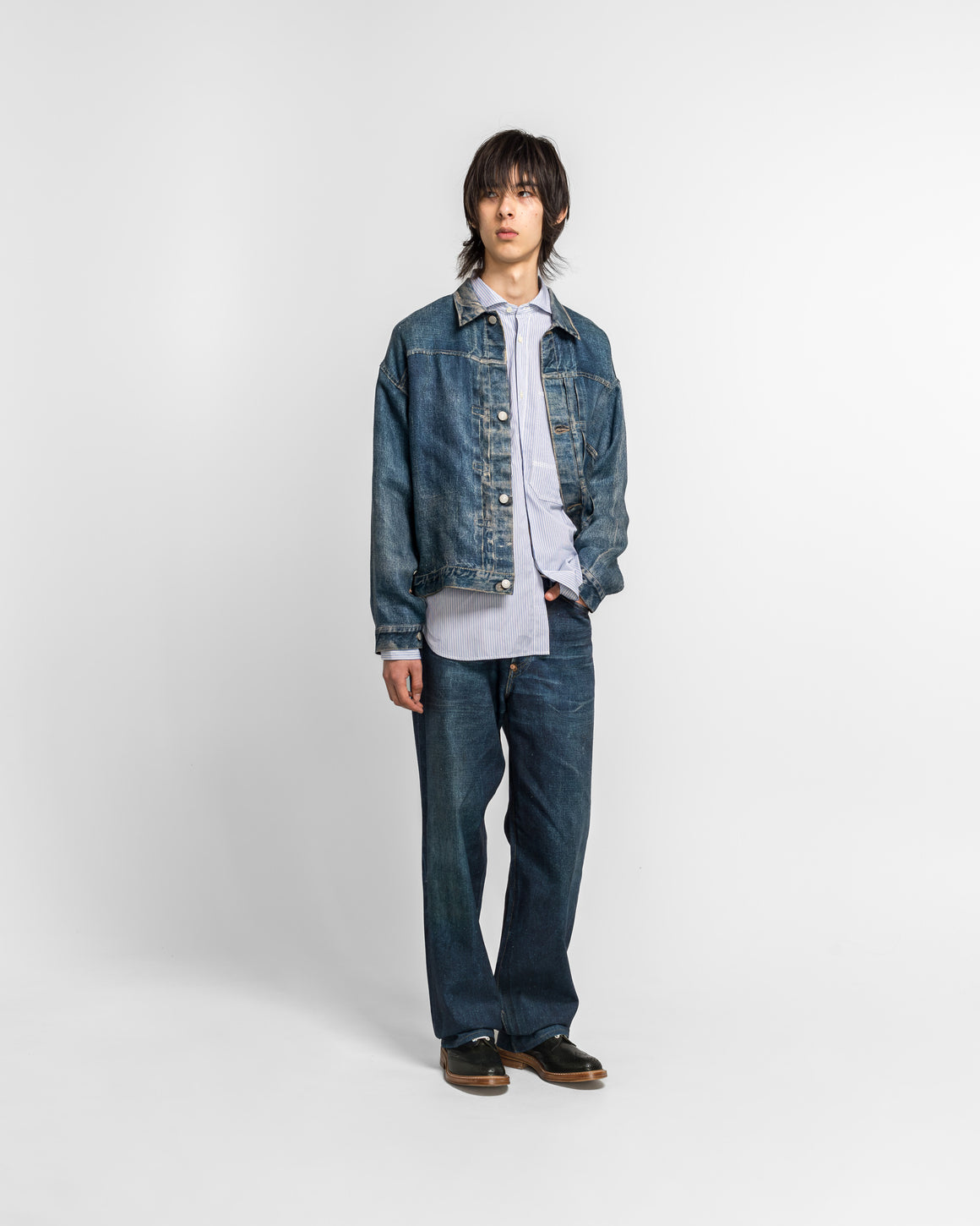 Junya Watanabe MAN - Linen Oxford Printed Jacket x Levi's - Indigo - UP THERE