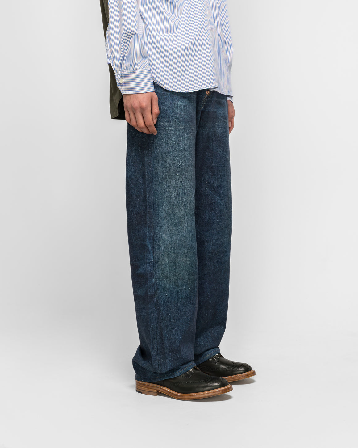 Junya Watanabe MAN - Linen Oxford Printed Trousers  x Levi's - Indigo - UP THERE