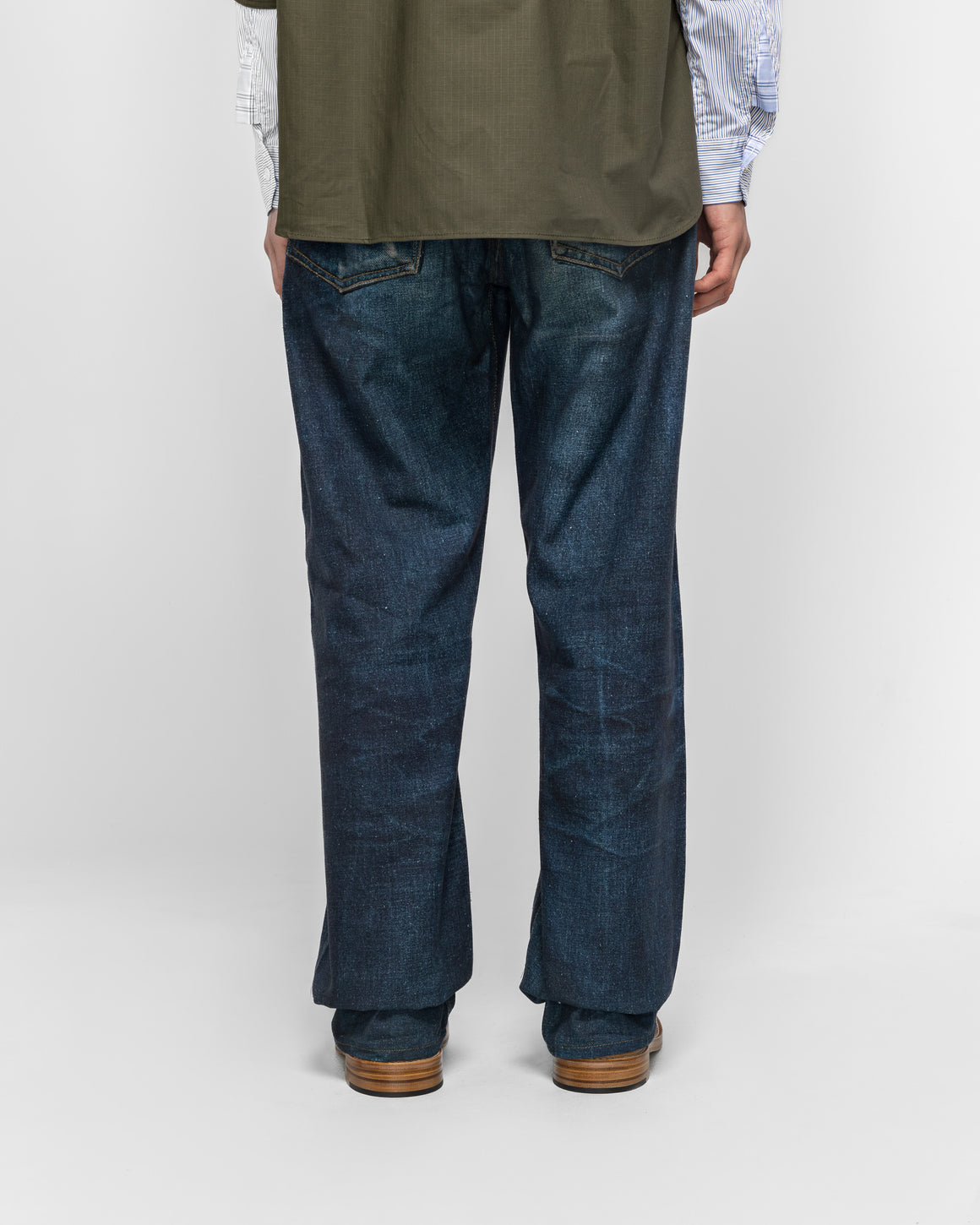 Junya Watanabe MAN - Linen Oxford Printed Trousers  x Levi's - Indigo - UP THERE