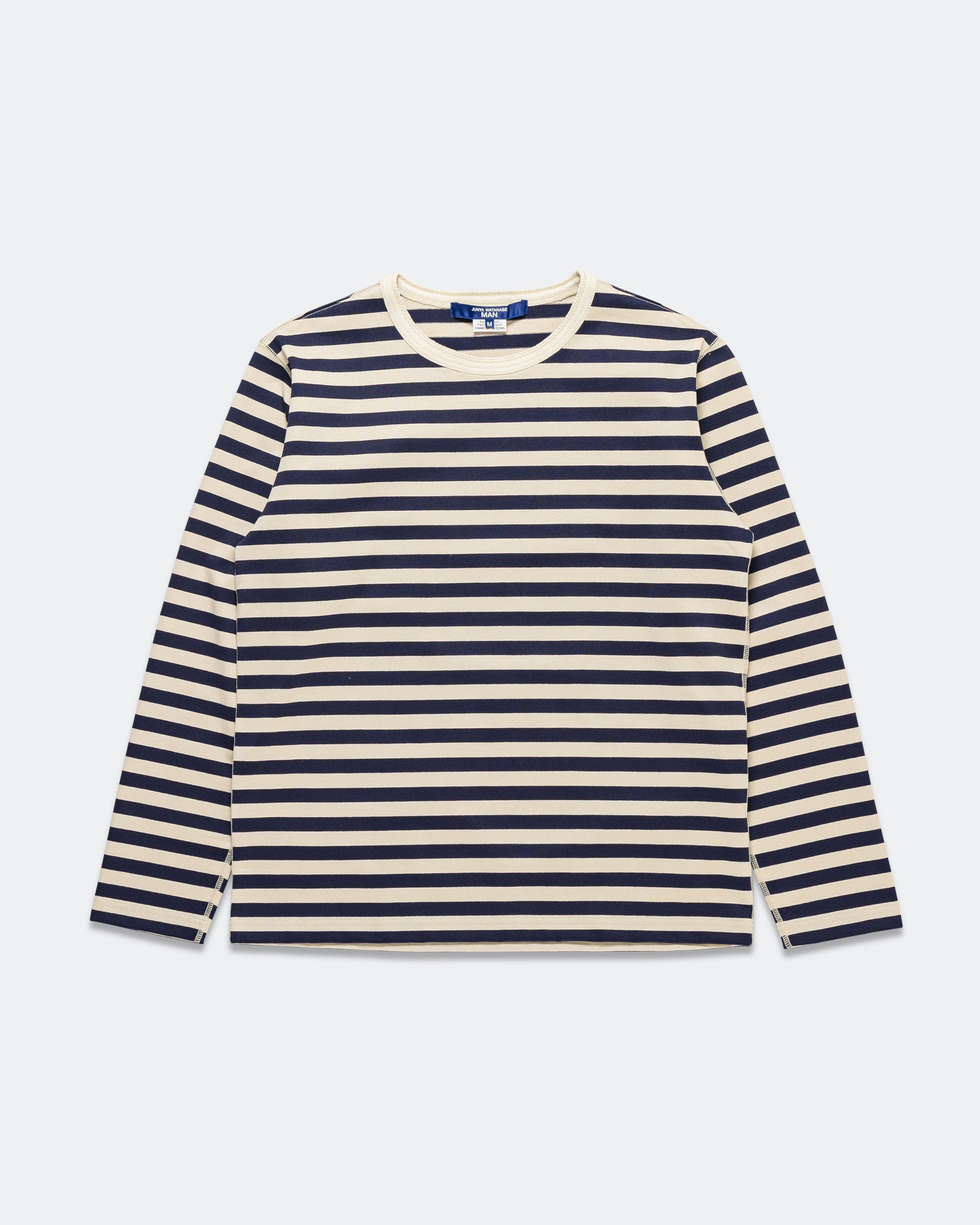 Junya Watanabe MAN - Long Sleeve T-Shirt - Natural/Navy | UP THERE