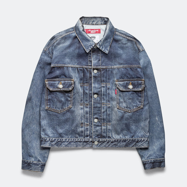 切替ジャケット eYeJUNYAWATANABE MAN LEVIS SIZE2 Nylon Twill Inkjet Print Jacket x Levi's - Indigo | UP THERE