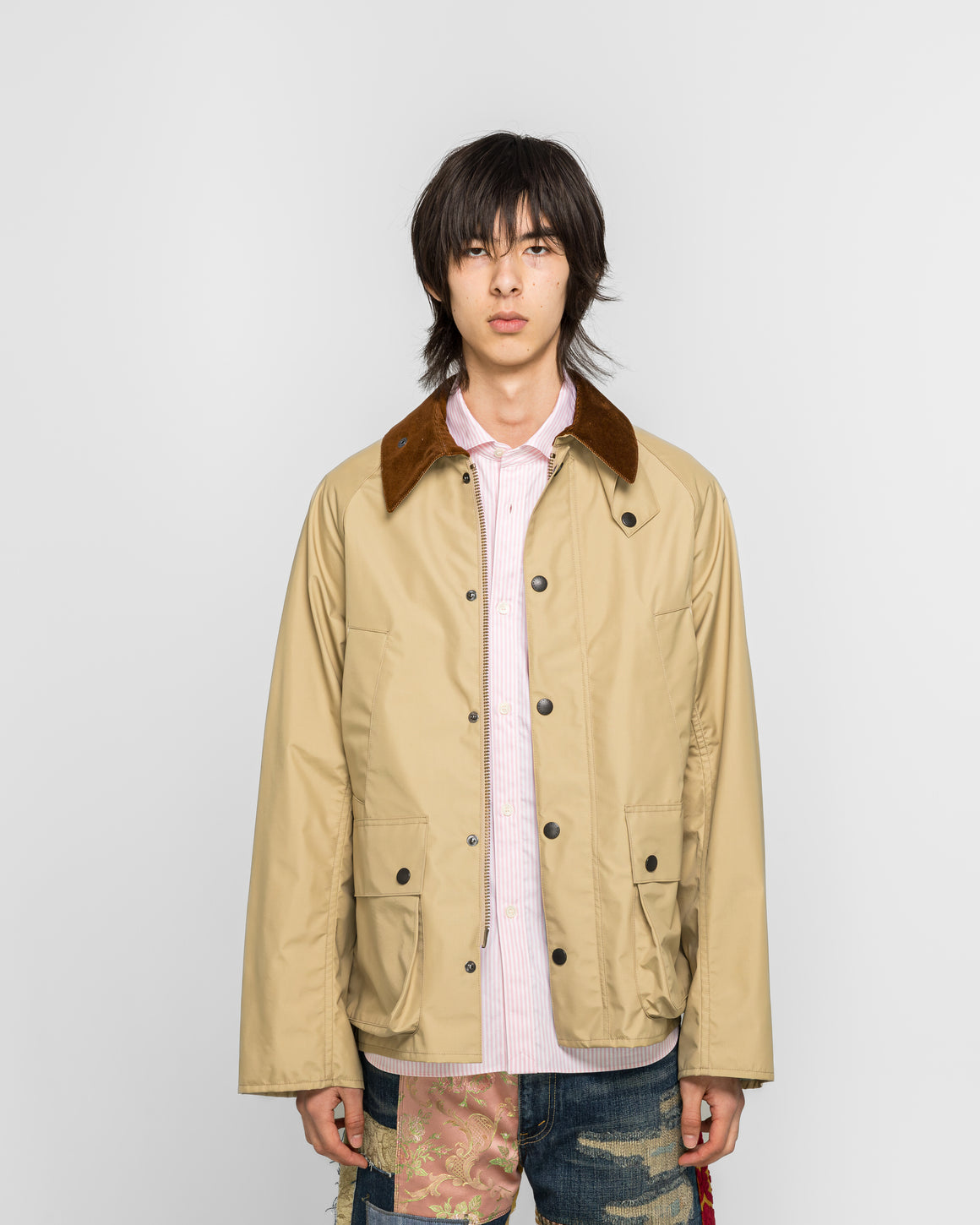 Junya Watanabe MAN - Nylon Poly Laminated Corduroy x Barbour - Beige/Brown - UP THERE