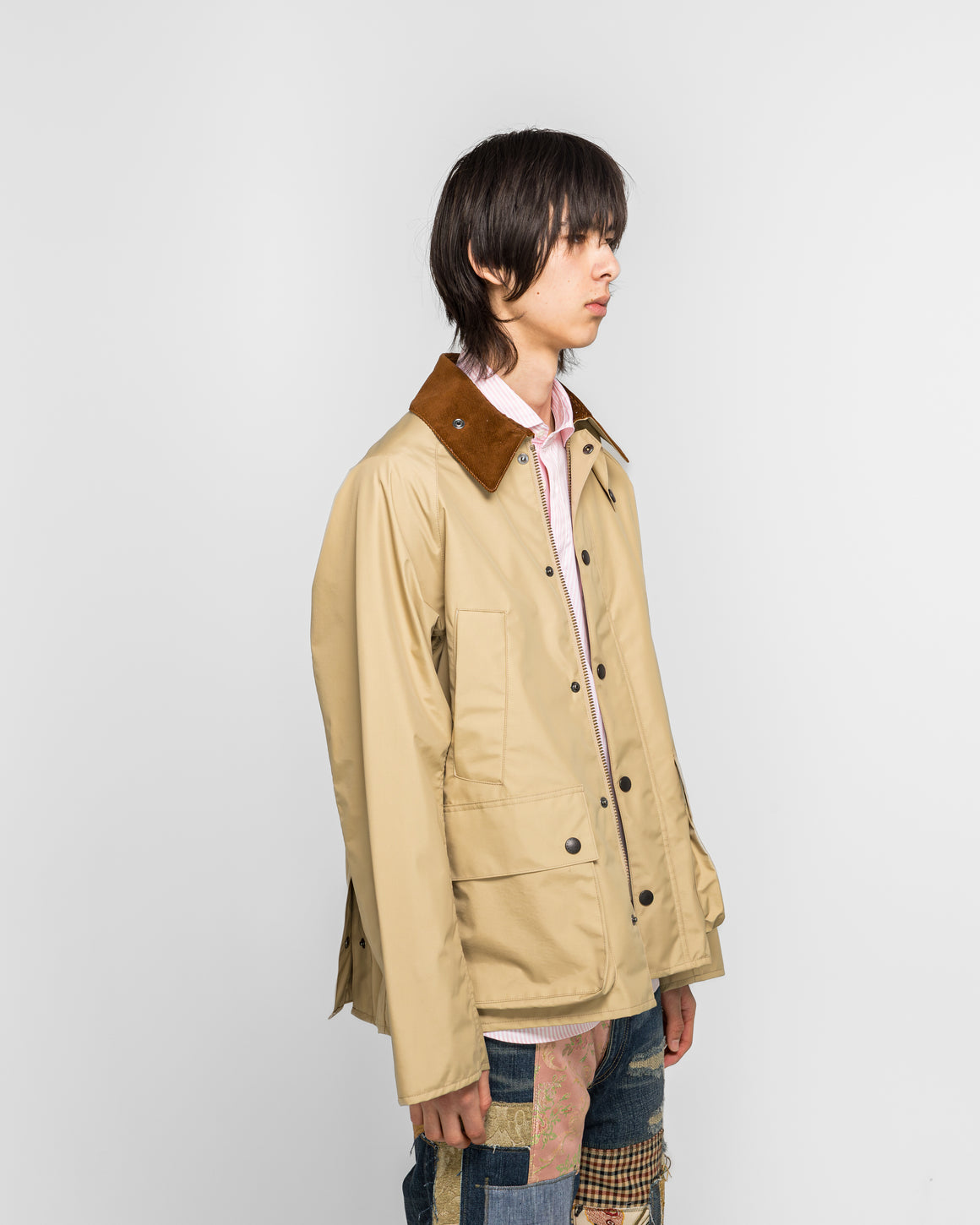 Junya Watanabe MAN - Nylon Poly Laminated Corduroy x Barbour - Beige/Brown - UP THERE