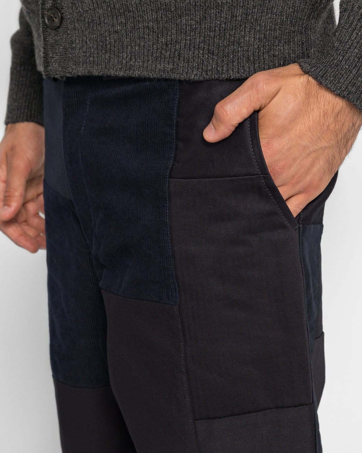 Junya Watanabe MAN - Panelled Cargo Trousers - Navy Mix - UP THERE