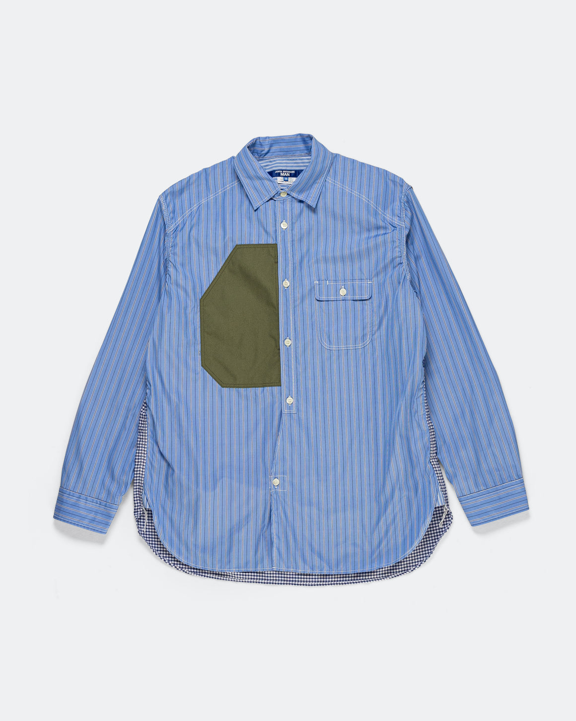 Junya Watanabe MAN - Panelled Shirt - Sax/Navy-White/Navy - UP THERE