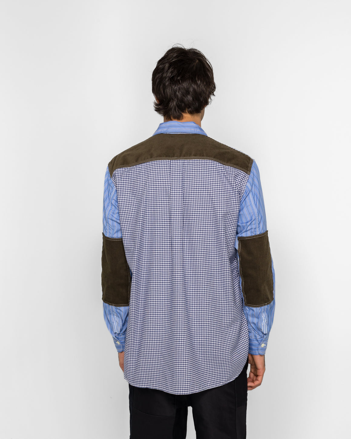 Junya Watanabe MAN - Panelled Shirt - Sax/Navy-White/Navy - UP THERE