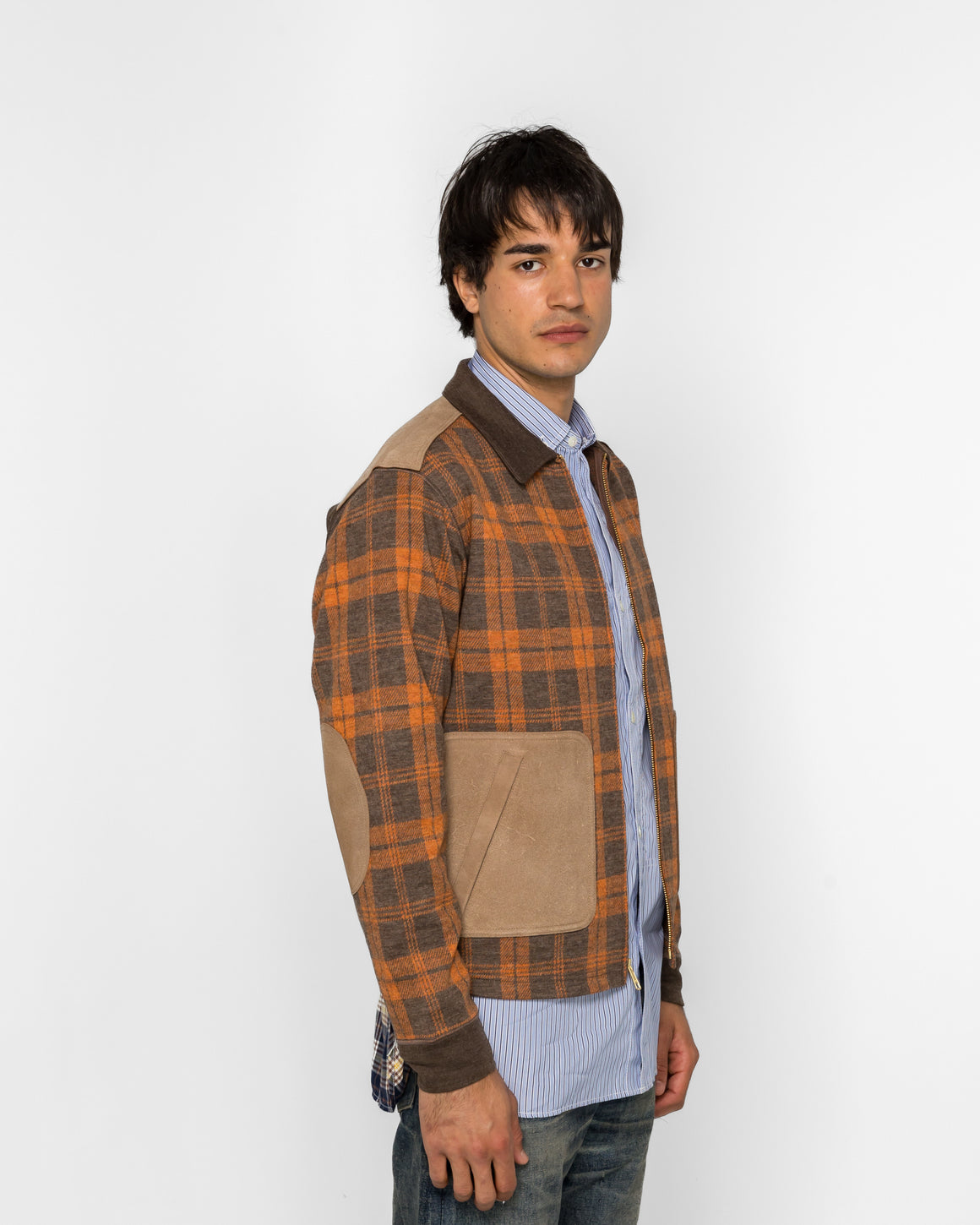 Junya Watanabe MAN - Patch-Pocket Overshirt - Brown/Orange X Brown - UP THERE