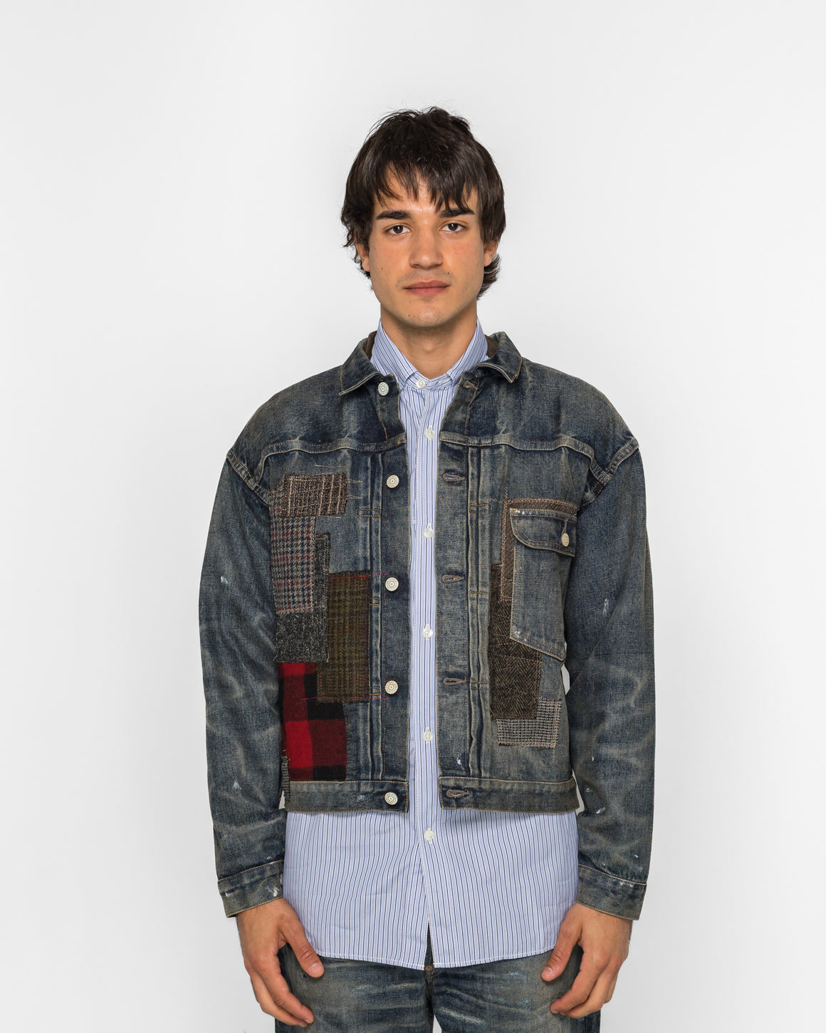 Junya Watanabe MAN - Patchwork Denim Jacket - Indigo/Mix - UP THERE