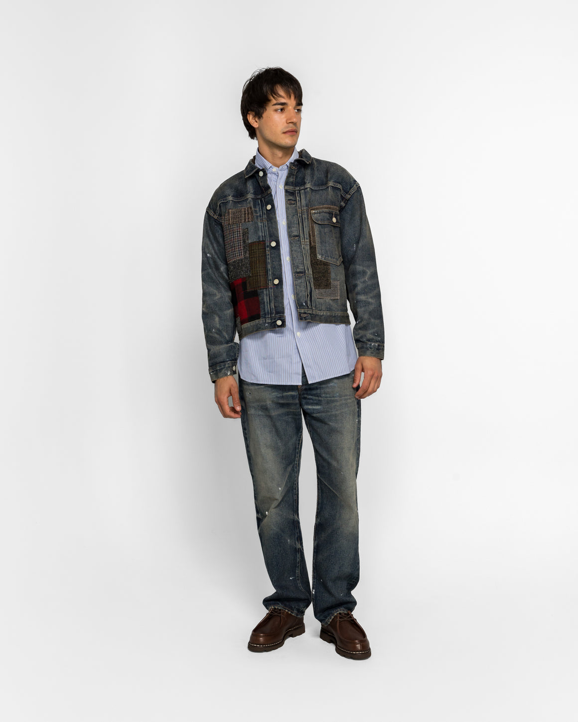 Junya Watanabe MAN - Patchwork Denim Jacket - Indigo/Mix - UP THERE