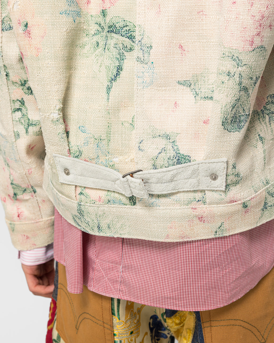 Junya Watanabe MAN - Rayon Linen Floral Pattern Cowhide x Levi's - Beige/Green - UP THERE