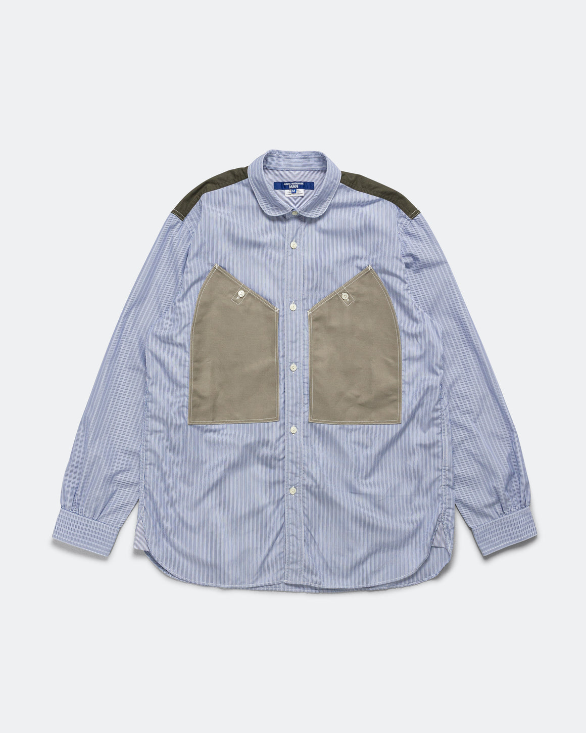 Junya Watanabe MAN - Stitch Detail Work Shirt - White/Blue-Grey - UP THERE