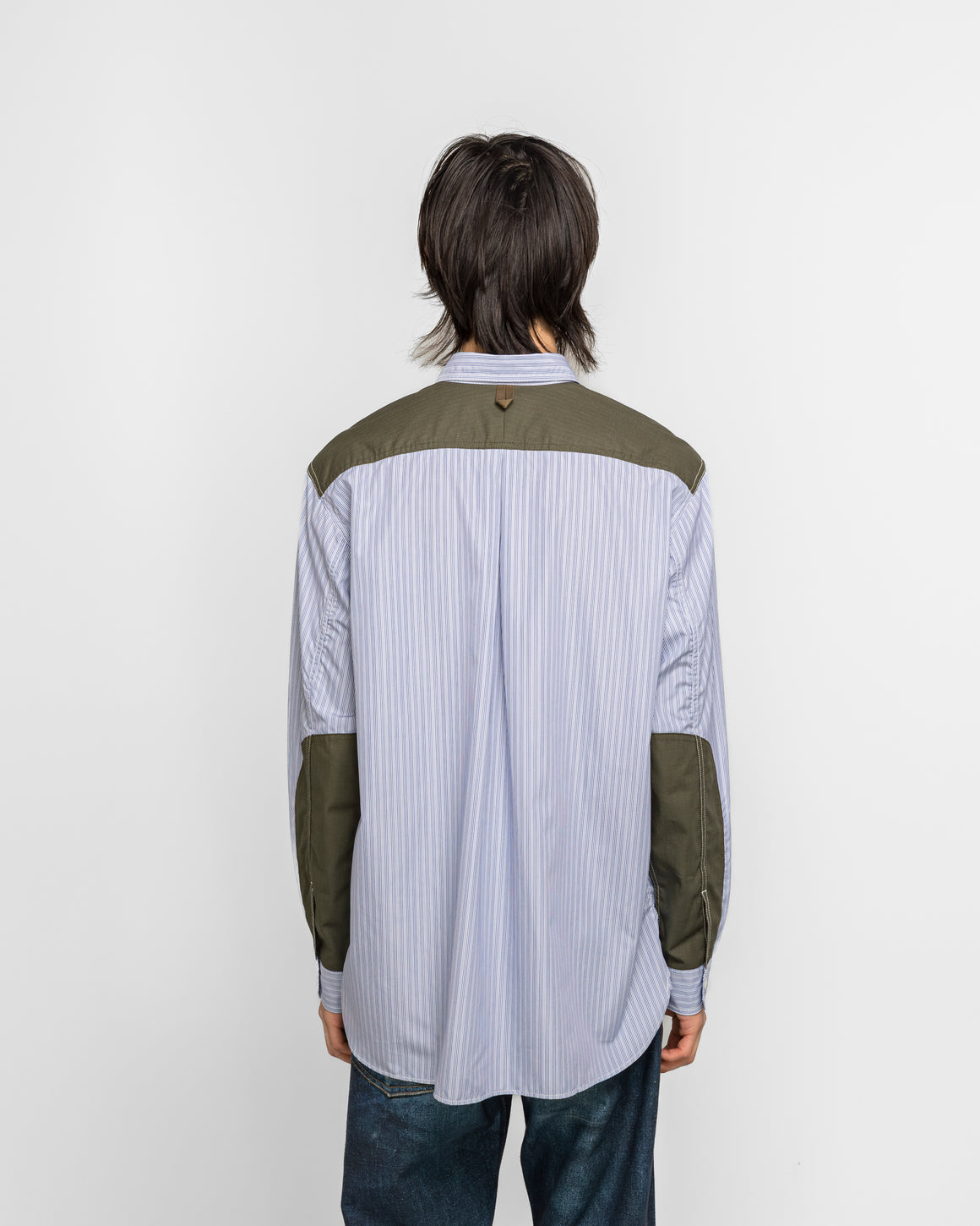 Junya Watanabe MAN - Stitch Detail Work Shirt - White/Blue-Grey - UP THERE