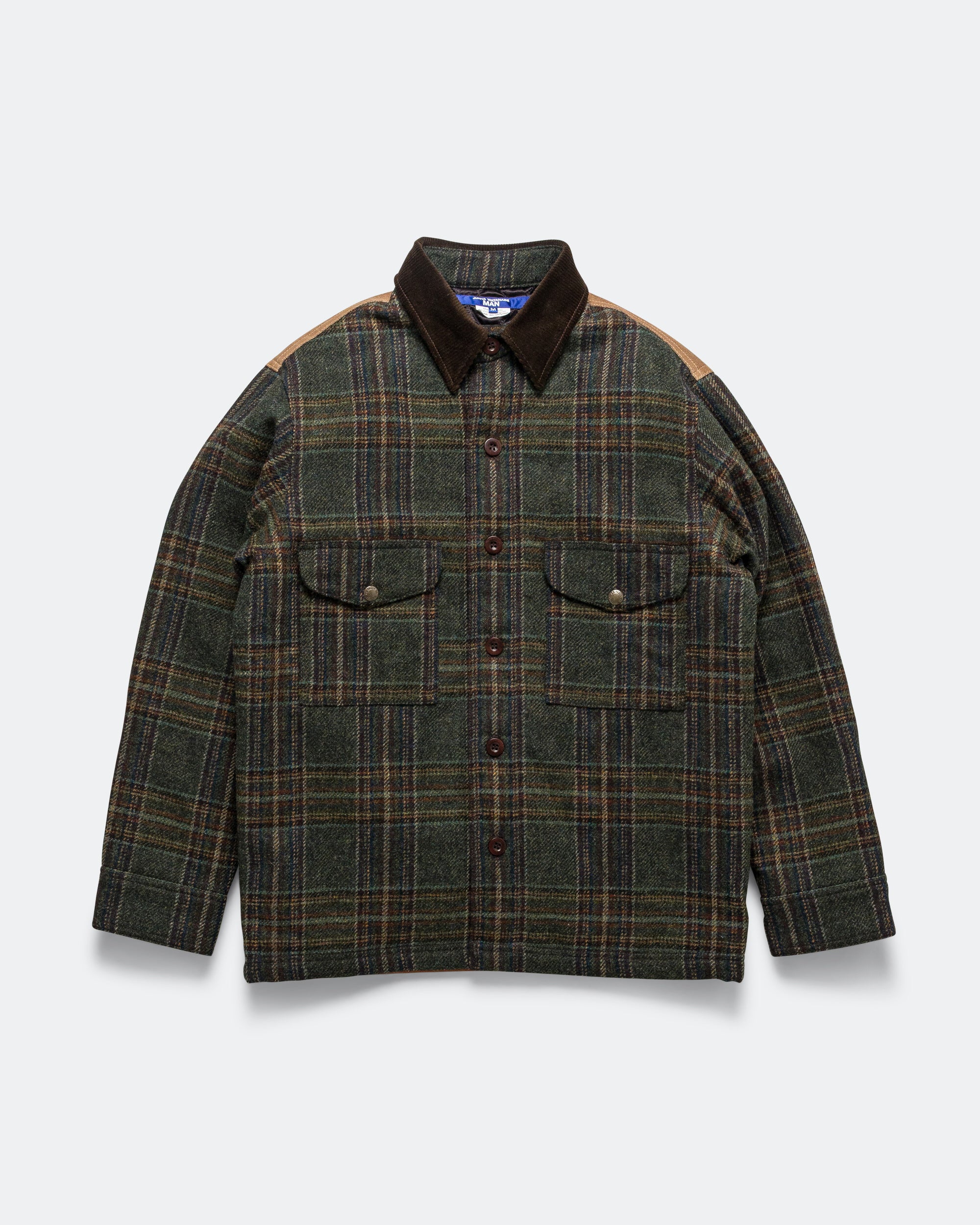 Junya Watanabe MAN - Wool Check Tweed Leather Shirt x FILSON