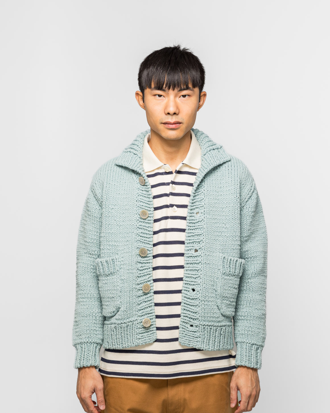 Junya Watanabe MAN - Wool Dog Cardigan - Sax/Blue - UP THERE