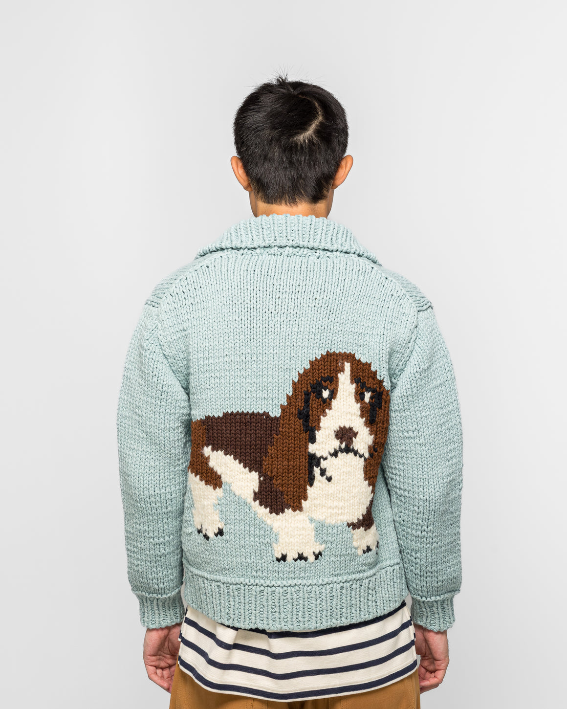 Junya Watanabe MAN - Wool Dog Cardigan - Sax/Blue | UP THERE