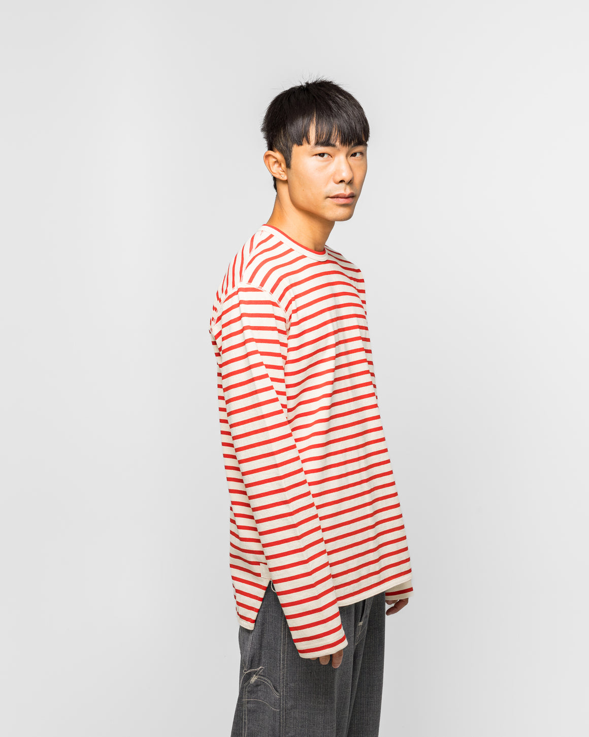 Junya Watanabe MAN - Long Sleeve T-Shirt - Natural/Red - UP THERE