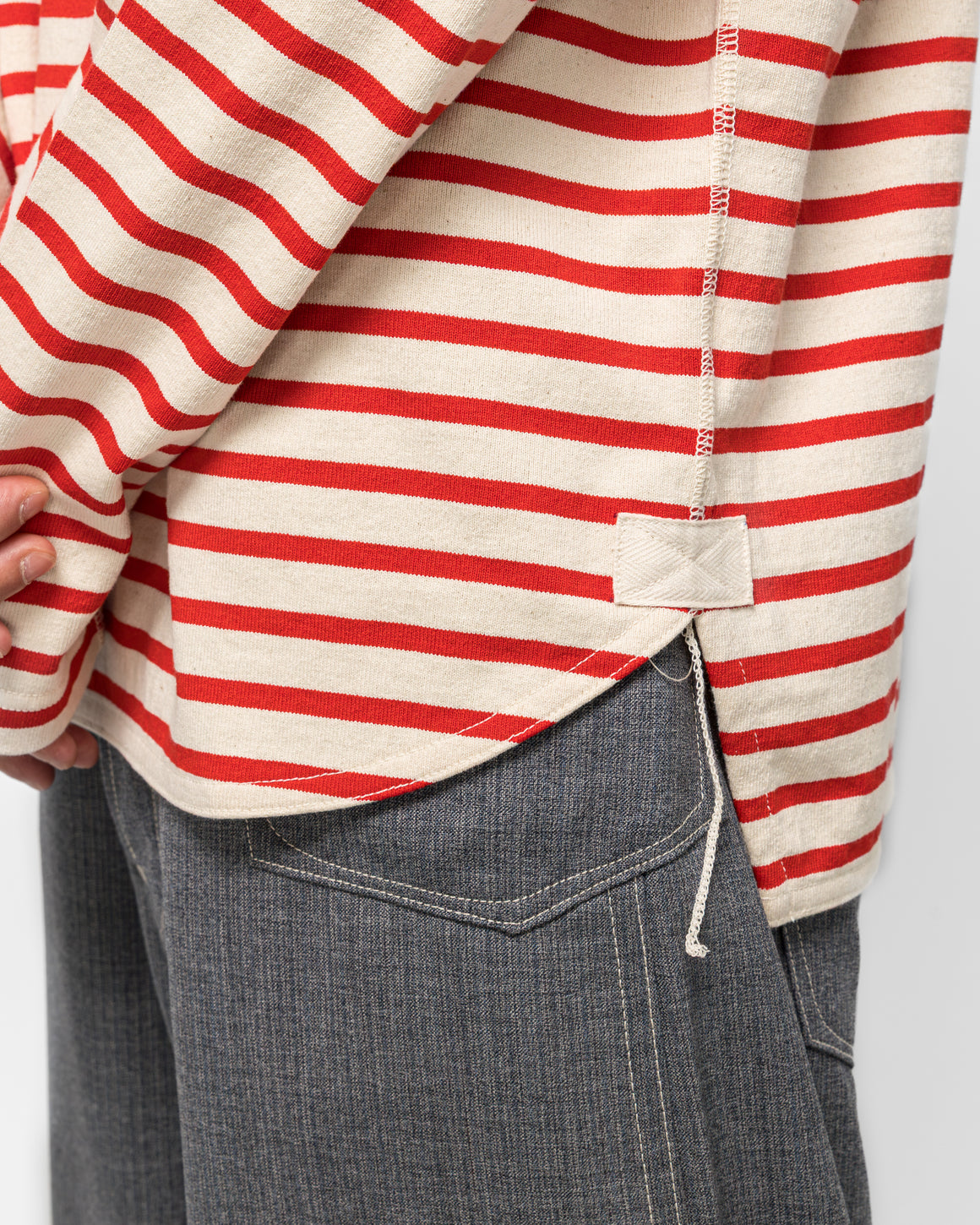 Junya Watanabe MAN - Long Sleeve T-Shirt - Natural/Red - UP THERE