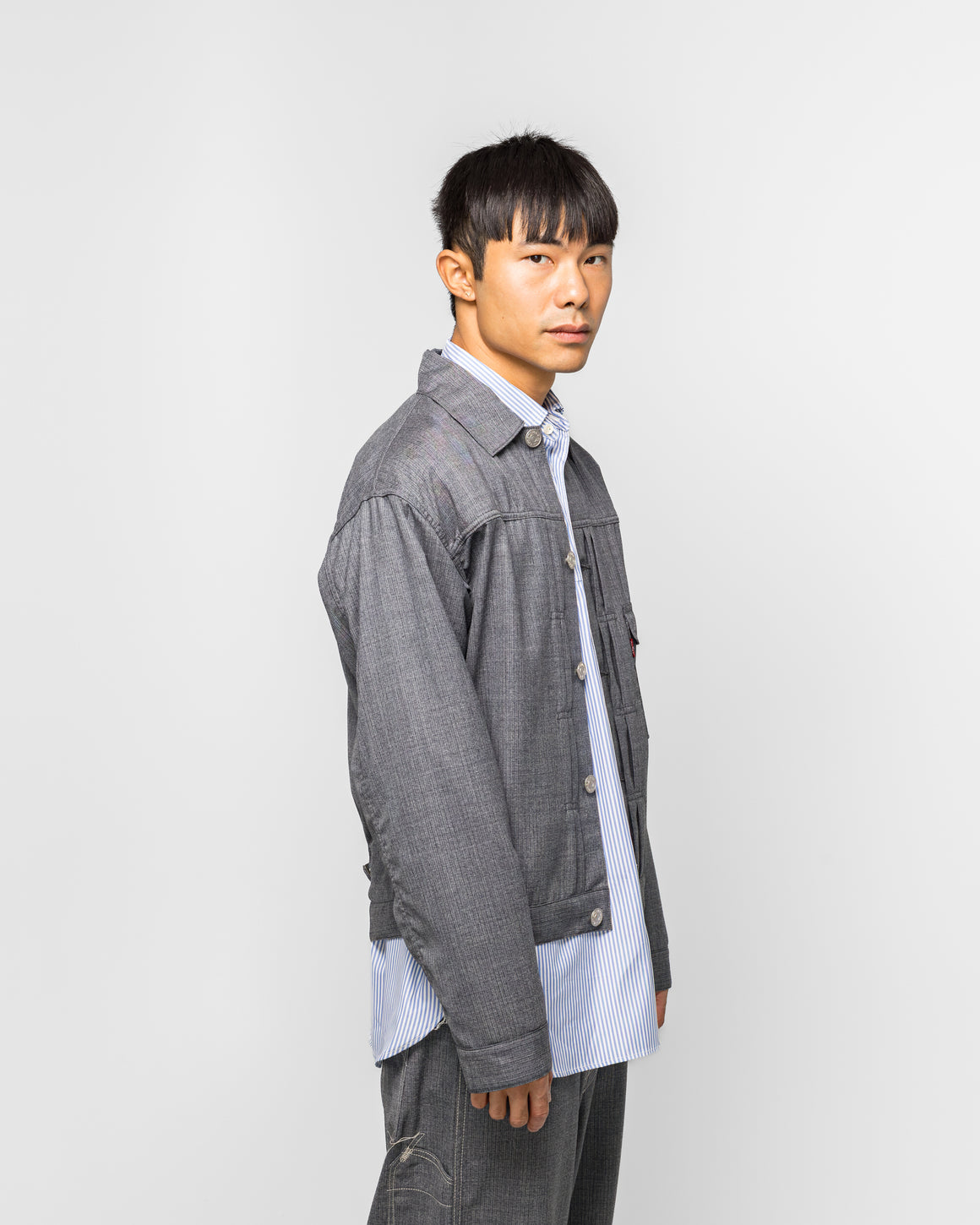 Junya Watanabe MAN - Wool Stripe x Levi's - Blue/Grey - UP THERE