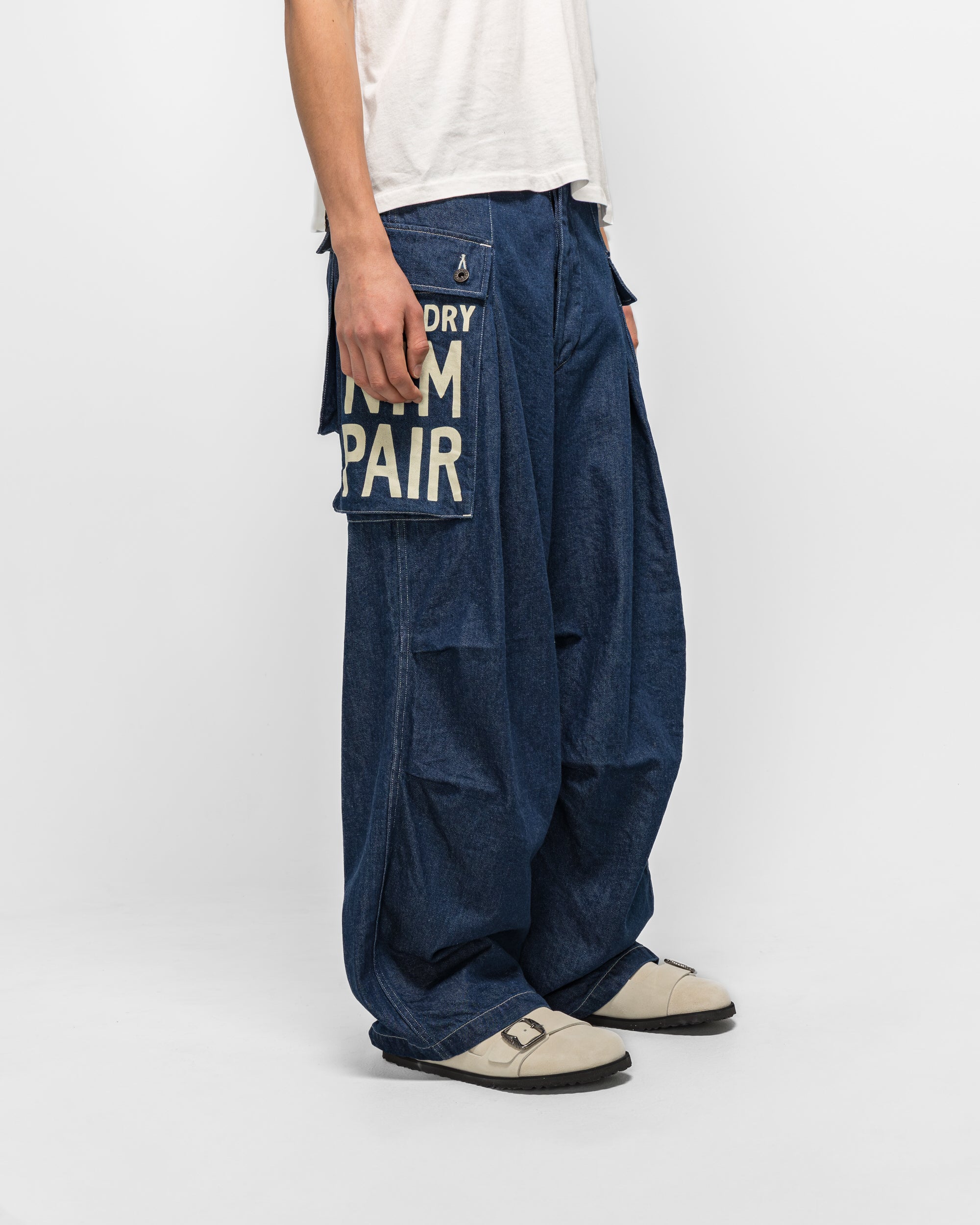 Kapital - 11.5oz Denim JUMBO MONKEY Pants (FACTORY-REPAIR