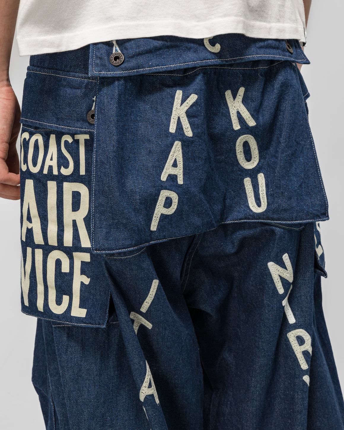 Kapital - 11.5oz Denim JUMBO MONKEY Pants (FACTORY-REPAIR & Embroidery) - IDG - UP THERE