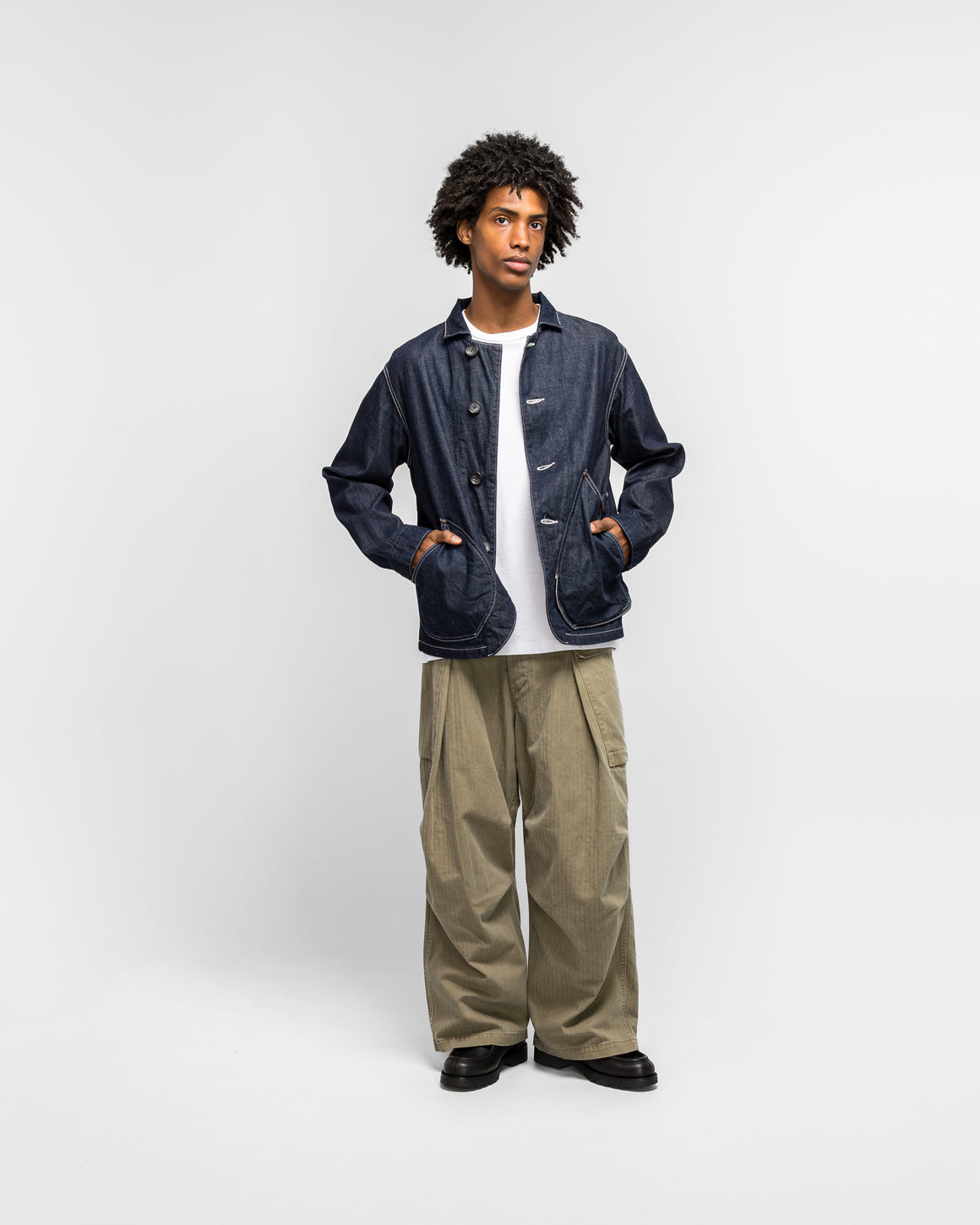 Kapital - 11.5ozDenim x 8ozDenim RINGOMAN Coverall - Indigo - UP THERE