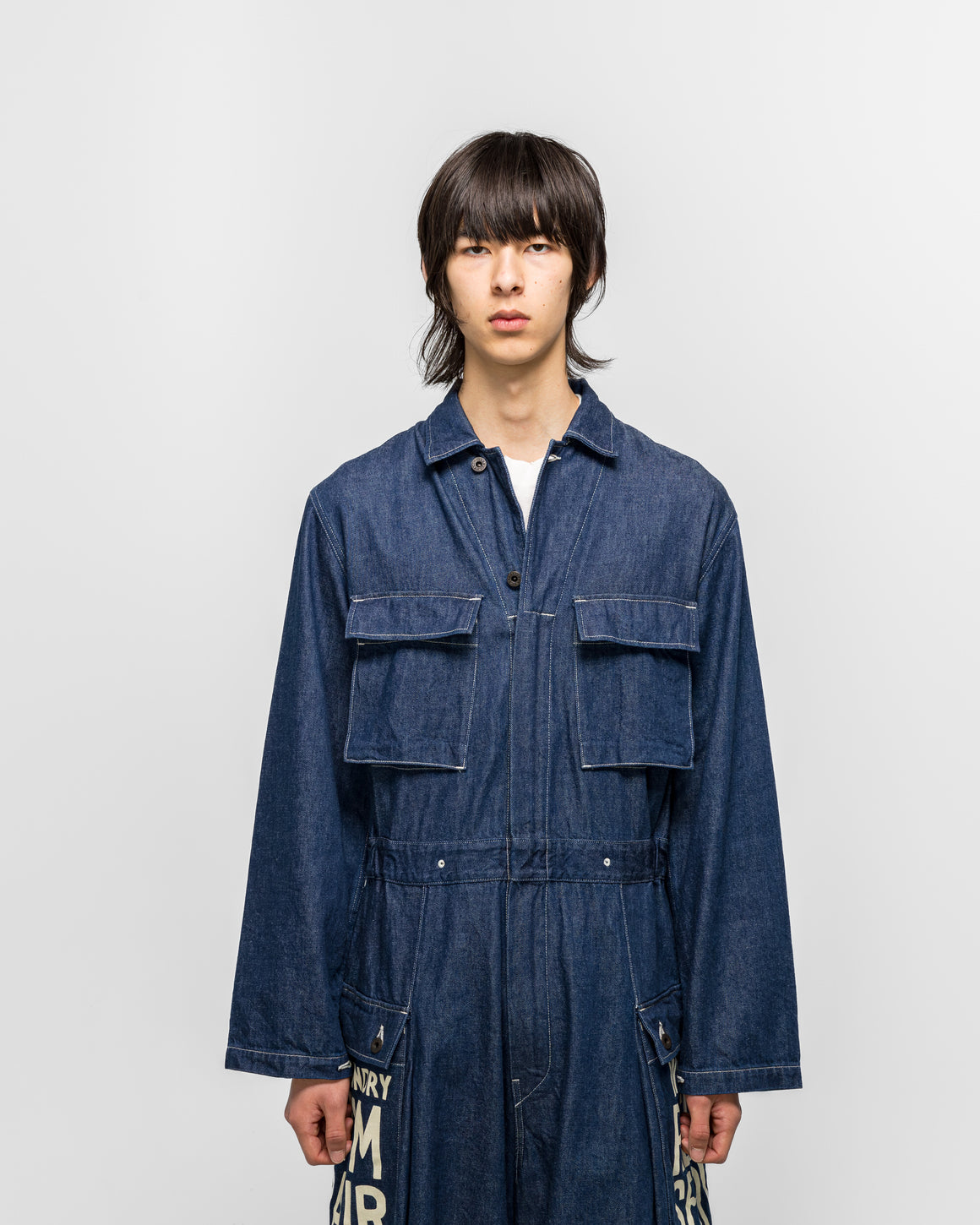 Kapital - 11.5oz Denim MONKEY Jumpsuit (FACTORY-REPAIR & Embroidery) - IDG - UP THERE