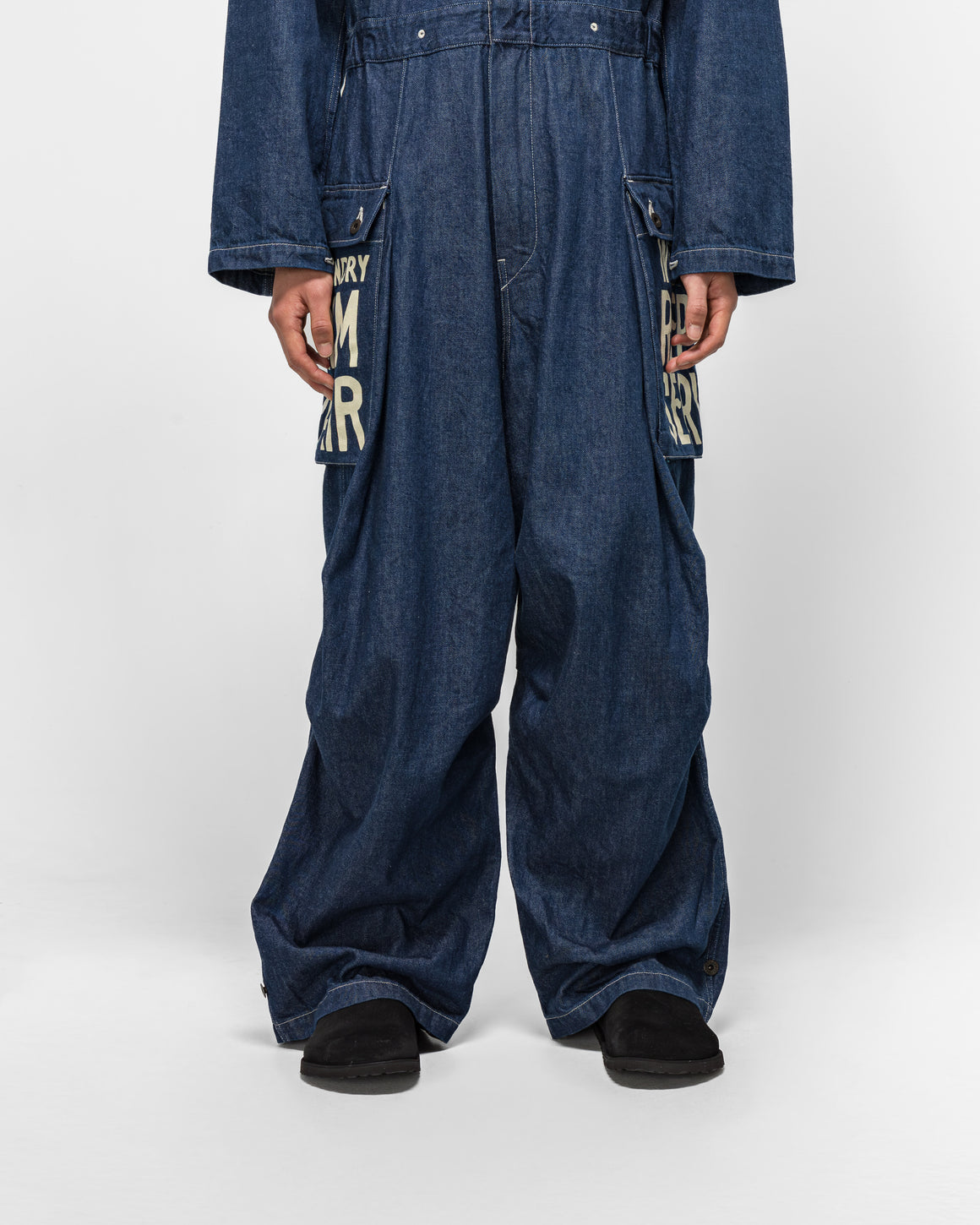 Kapital - 11.5oz Denim MONKEY Jumpsuit (FACTORY-REPAIR & Embroidery) - IDG - UP THERE