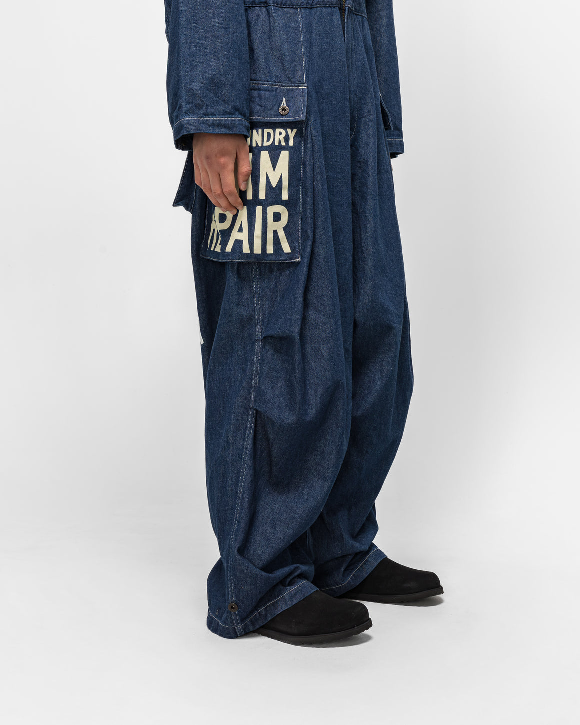 Kapital - 11.5oz Denim MONKEY Jumpsuit (FACTORY-REPAIR & Embroidery) - IDG - UP THERE