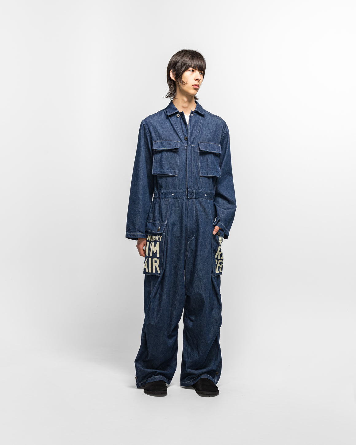 Kapital - 11.5oz Denim MONKEY Jumpsuit (FACTORY-REPAIR & Embroidery) - IDG - UP THERE