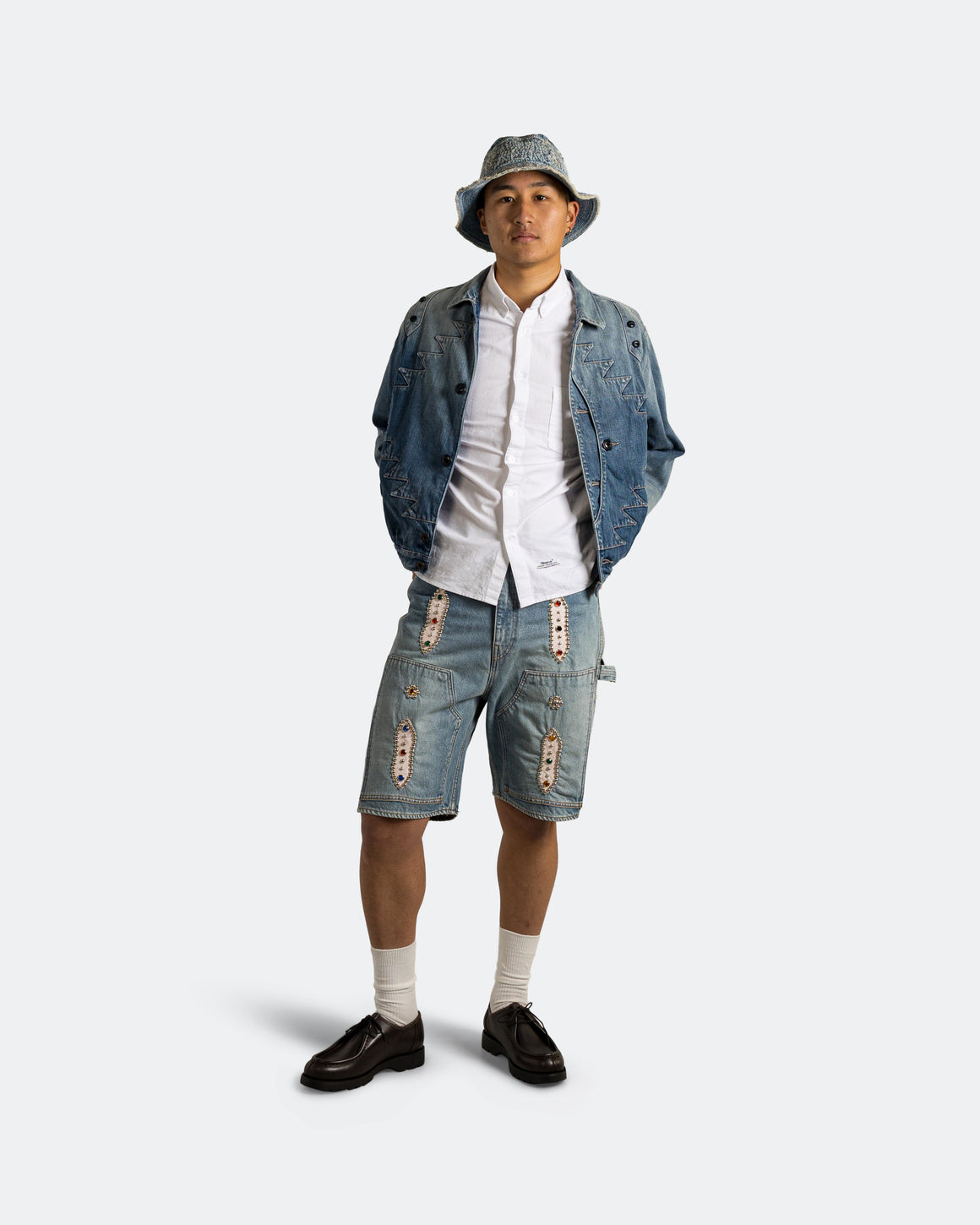 Kapital - 11.5oz Denim THE OLD MAN AND THE SEA Hat (CRASH Remake) - Indigo - UP THERE