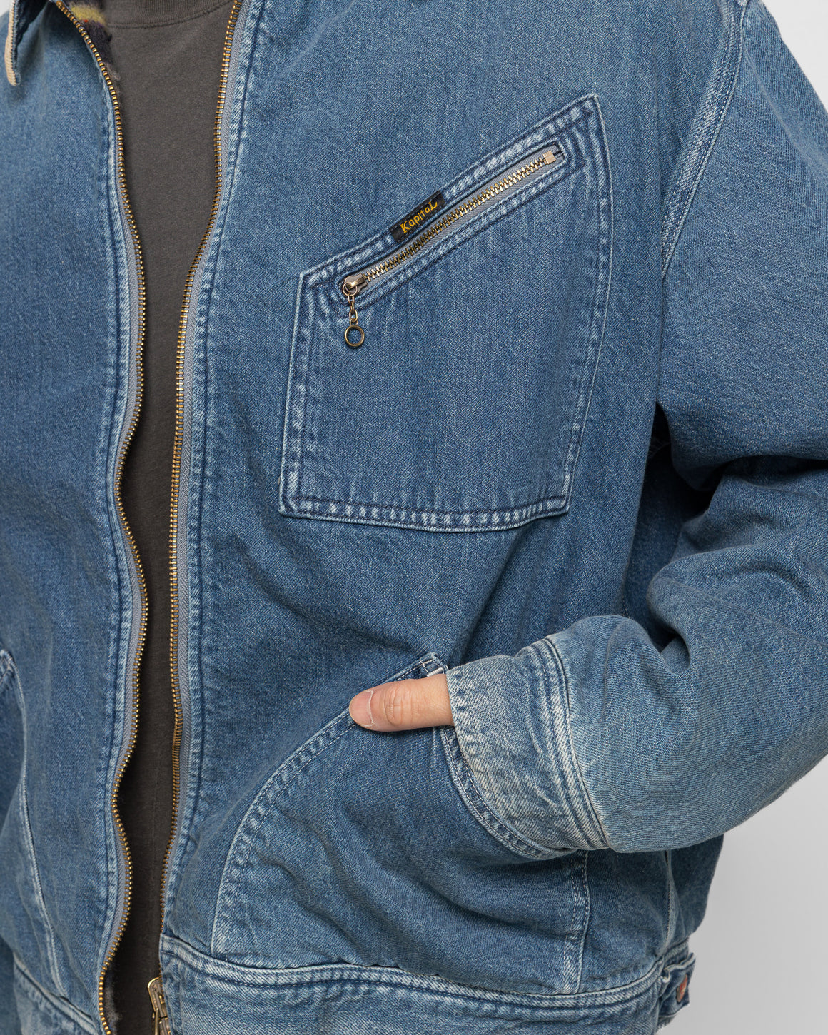 Kapital - 11.5oz Denim Lining Reversible ZIP UP Work JKT (VIRGIN MARY) - PRO - UP THERE