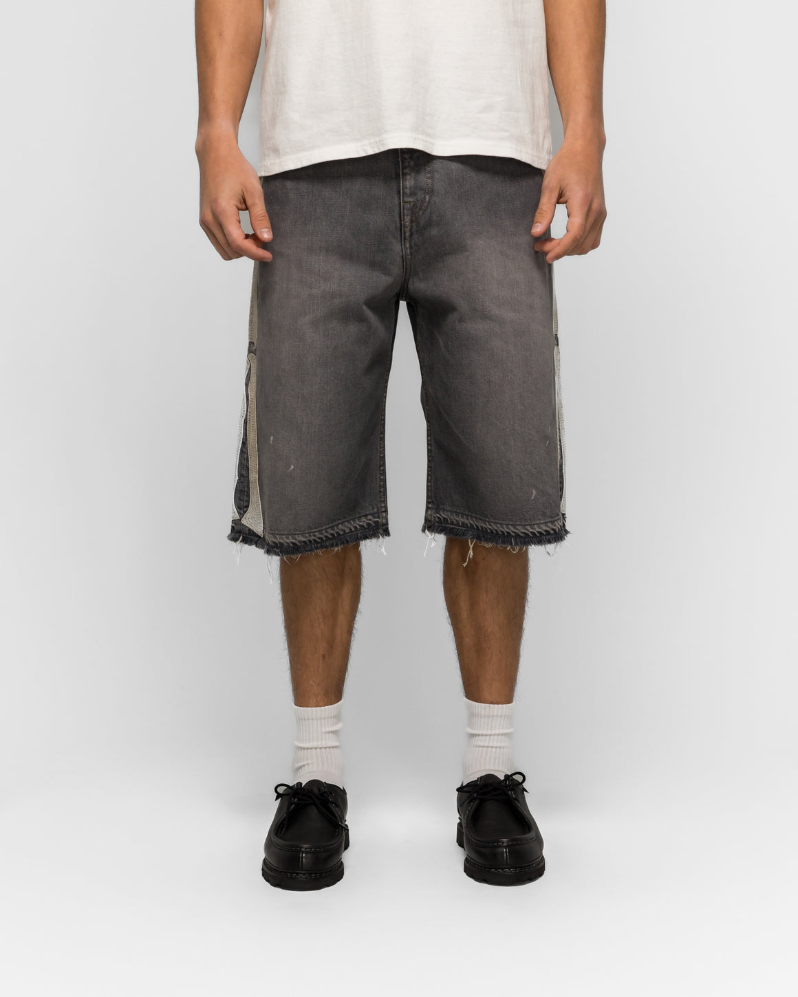 Kapital - 14oz Black Denim 5P Shorts (BONE) - PRO - UP THERE