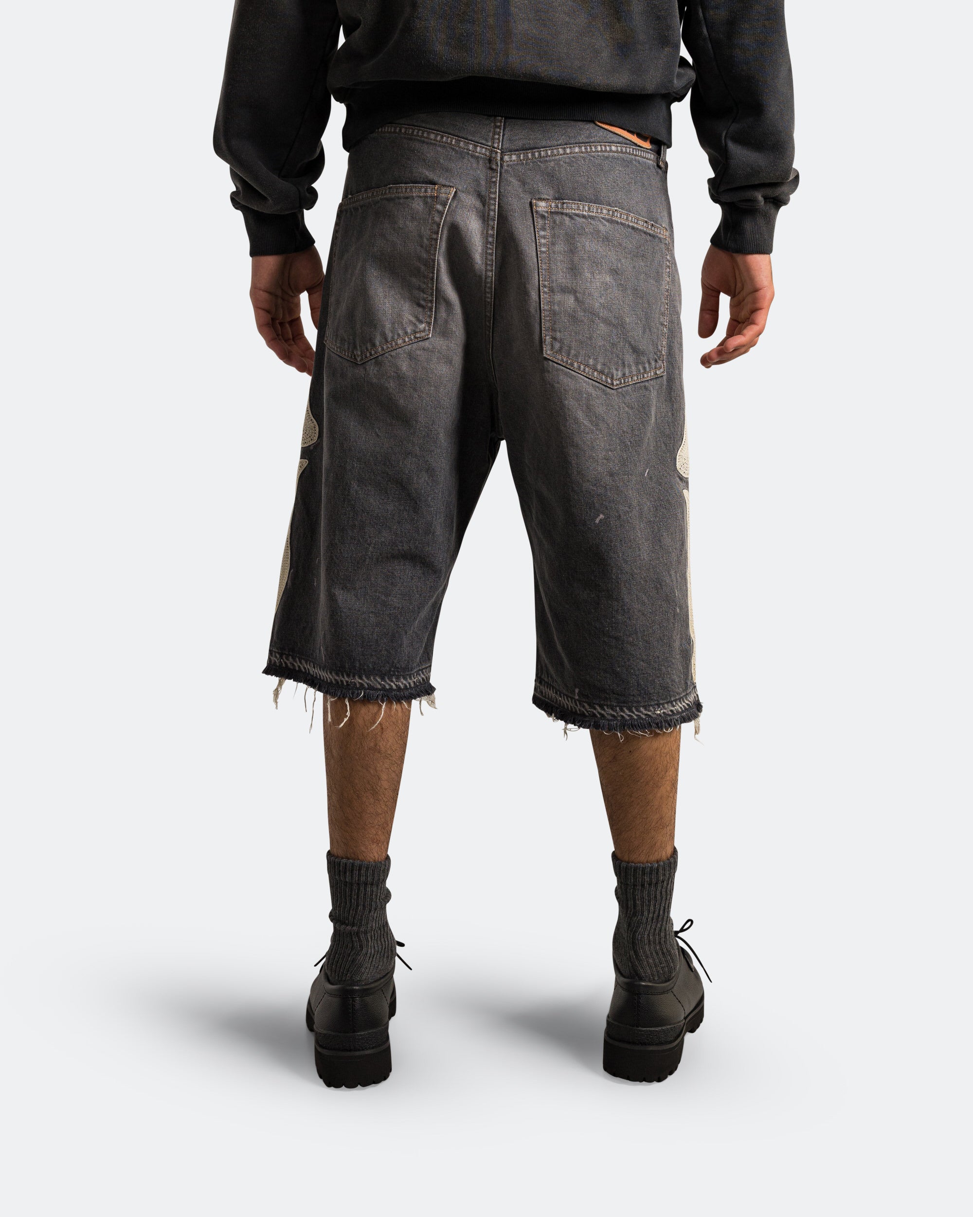 Kapital - 14oz Black Denim 5P Shorts (BONE) - PRO | UP THERE