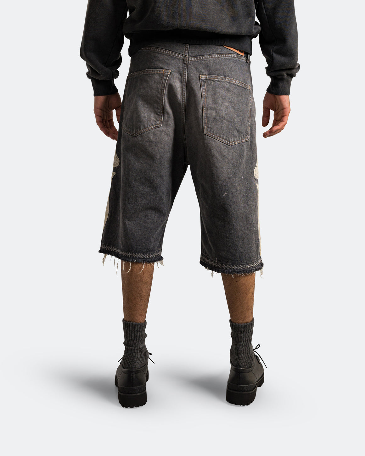[36] KAPITAL BONE デニムショーツ　黒 Buy Kapital Bone Denim Shorts 'Black' - EK 1449 BLAC | GOAT