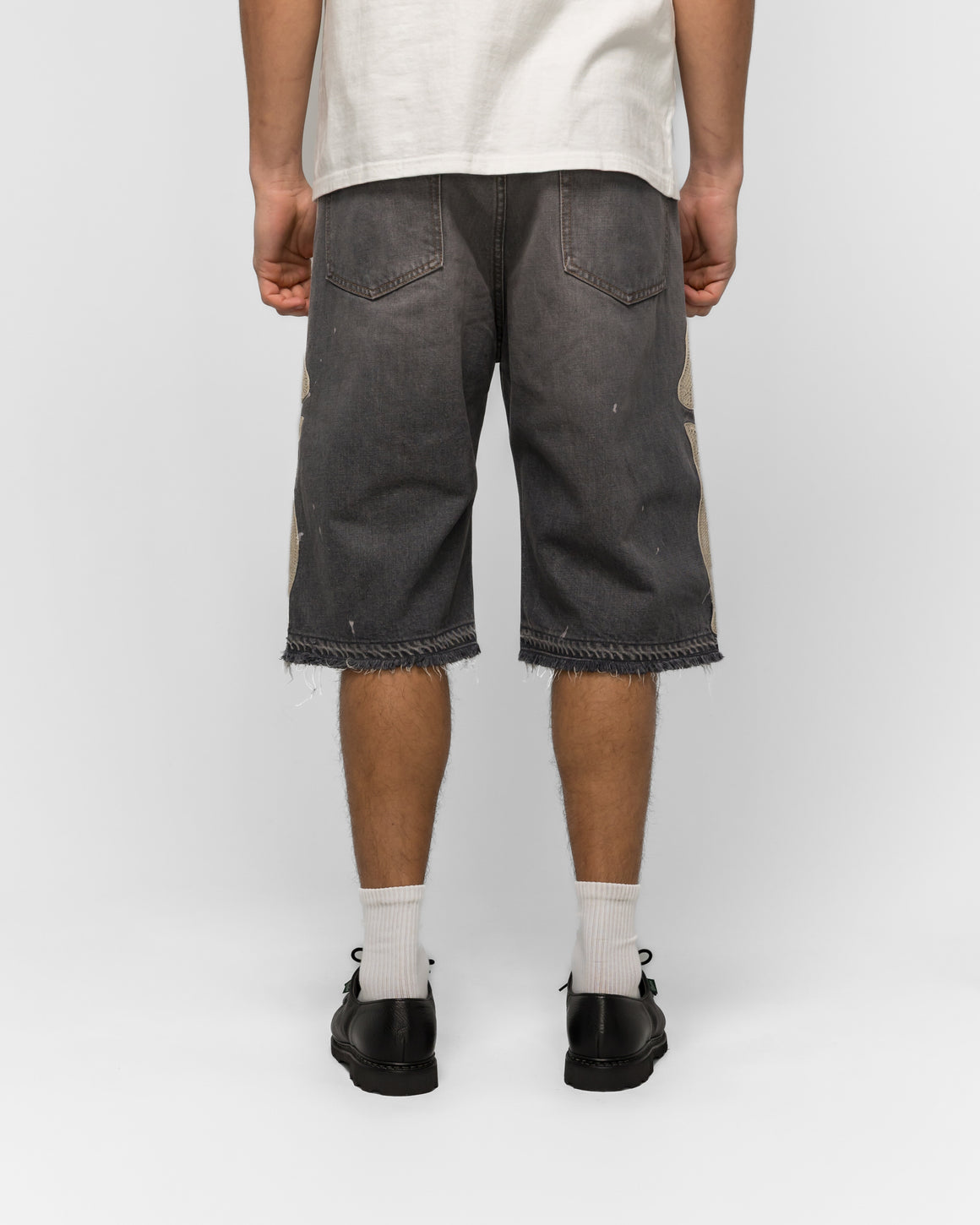 Kapital - 14oz Black Denim 5P Shorts (BONE) - PRO - UP THERE