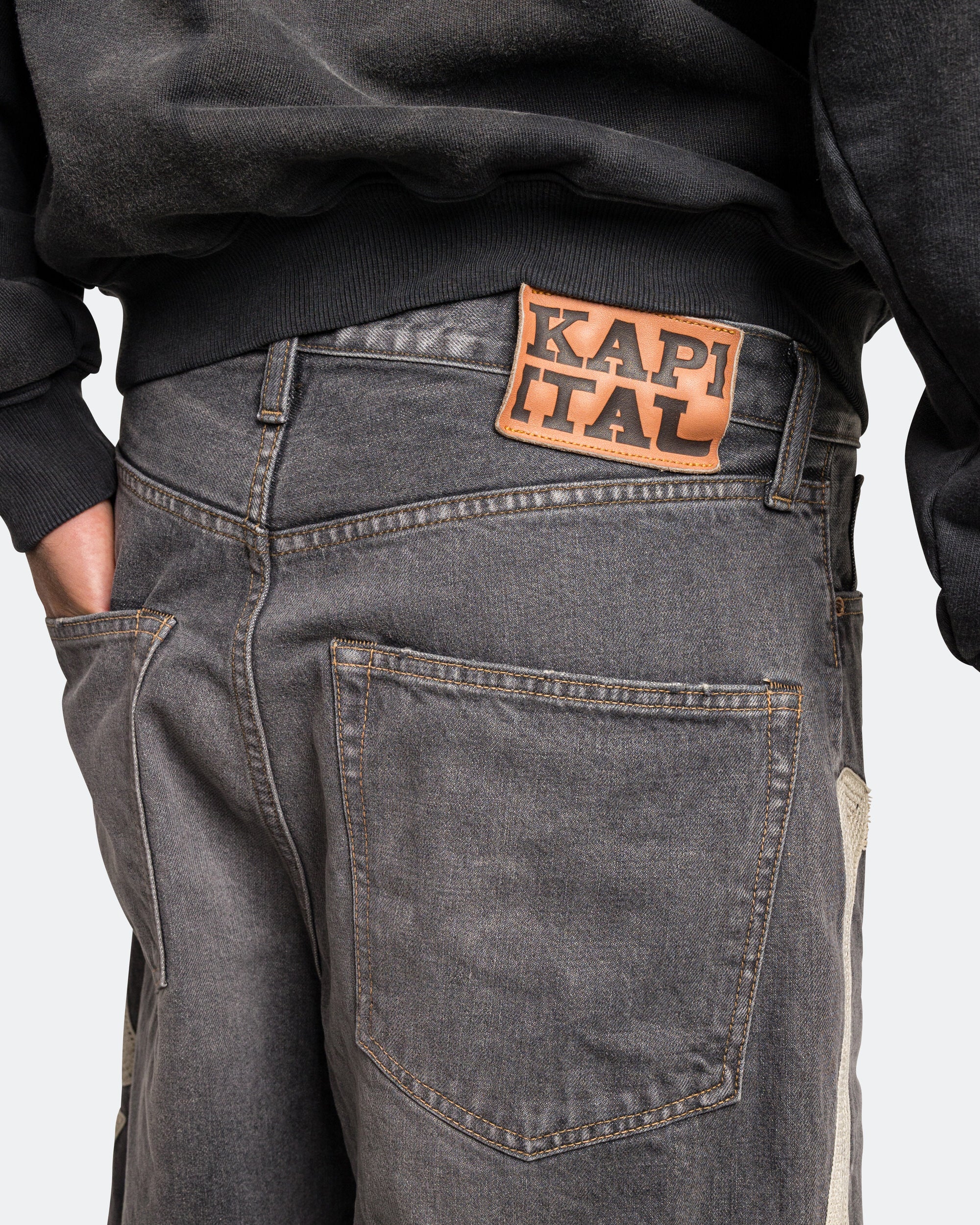 Kapital - 14oz Black Denim 5P Shorts (BONE) - PRO | UP THERE