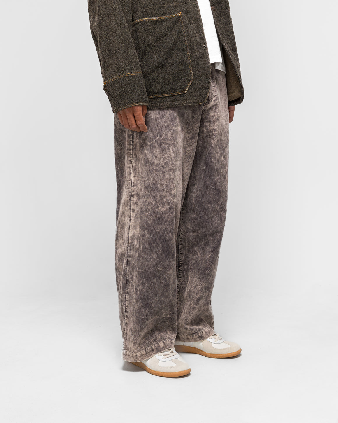 Kapital - 14W Corduroy BOOGIE-DAY PORT Baggy Pants (Dirty Dyed) - Grey - UP THERE