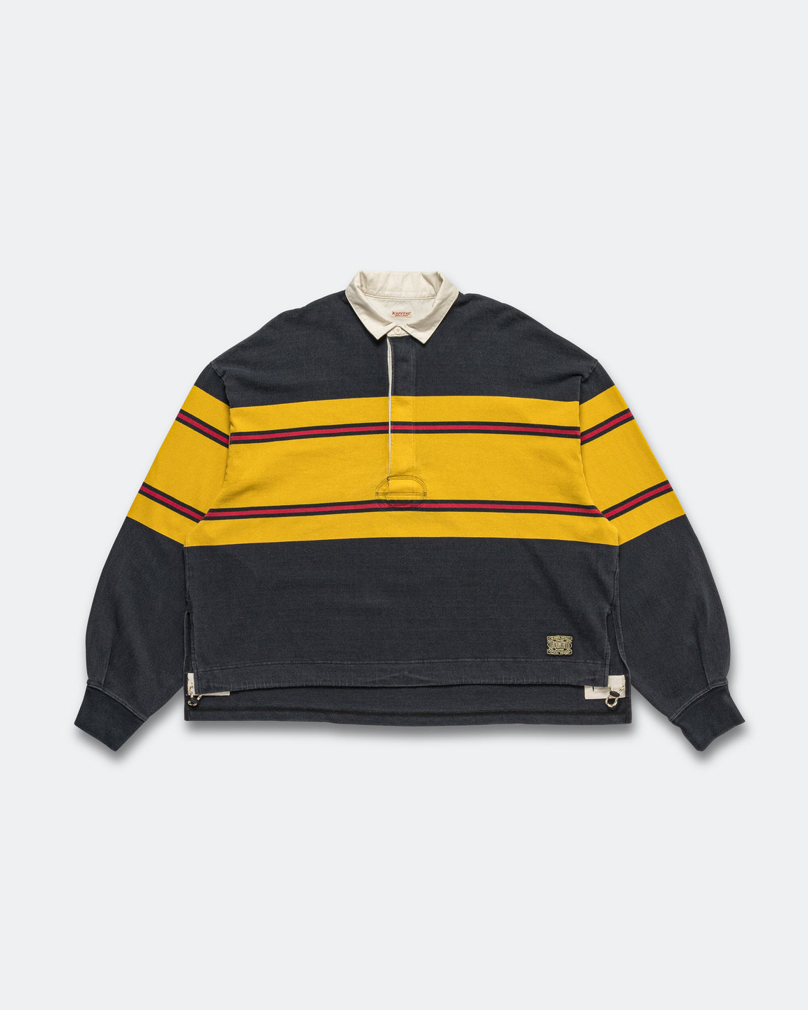 Kapital - 16/-Panel Stripe Jersey BIG Rugby Shirt - Black - UP THERE