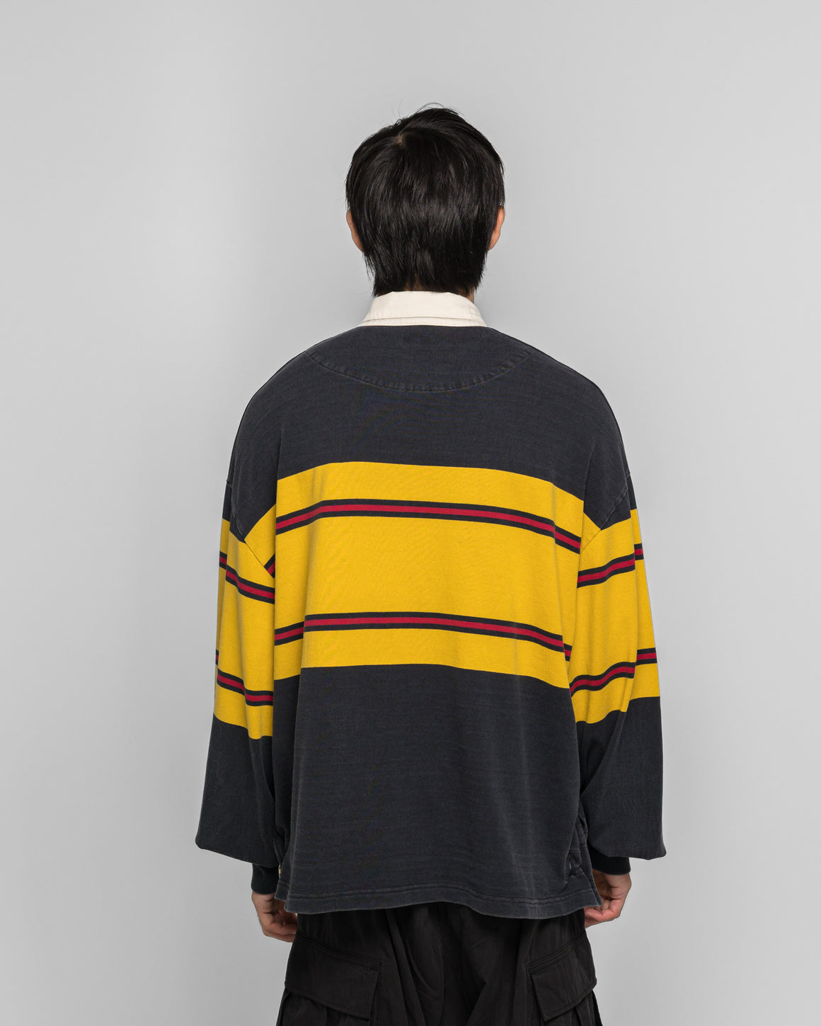 Kapital - 16/-Panel Stripe Jersey BIG Rugby Shirt - Black - UP THERE